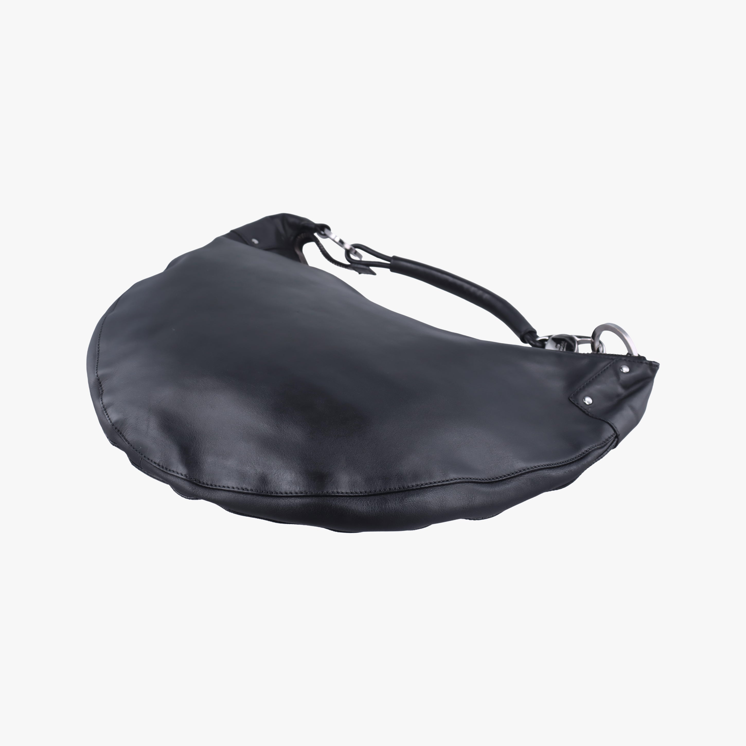 Pre-owned Gucci Hobo Black Leather 95726 handbag | stylenewstar