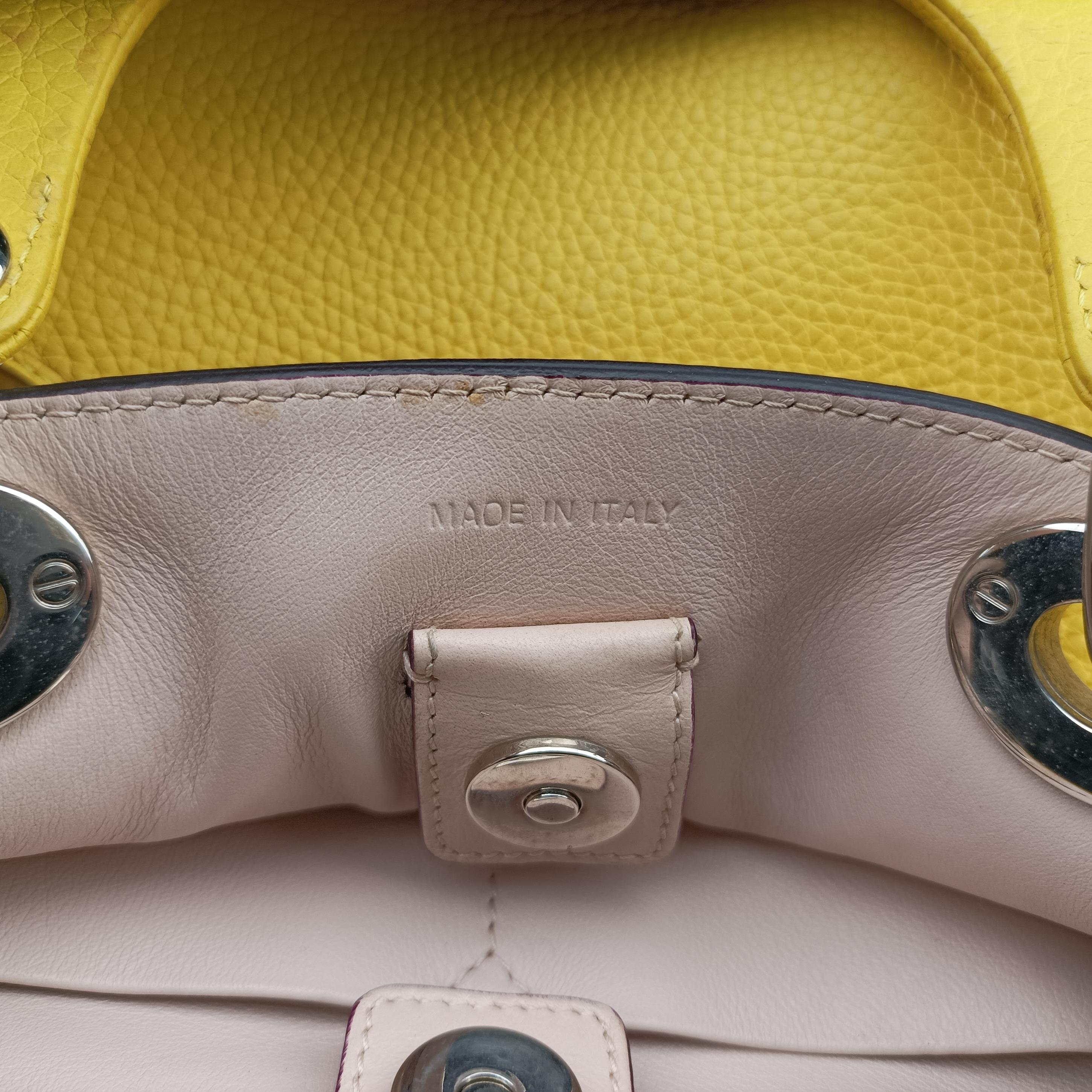 Pre-owned Christian Dior Diorissimo Yellow Leather  shoulderbag | stylenewstar