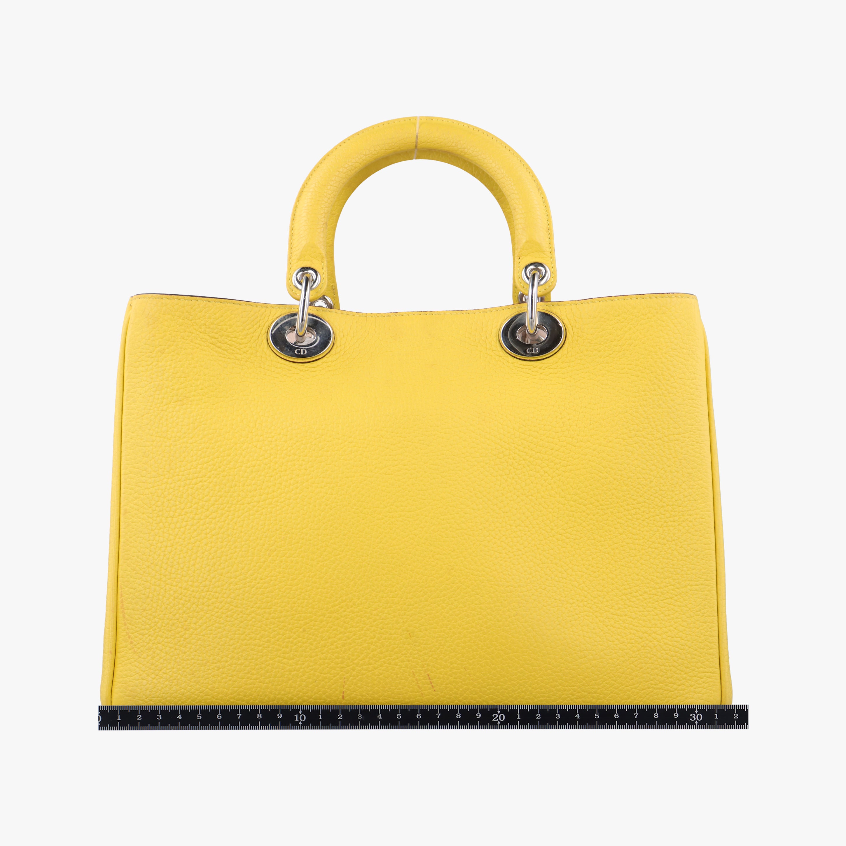 Pre-owned Christian Dior Diorissimo Yellow Leather  shoulderbag | stylenewstar