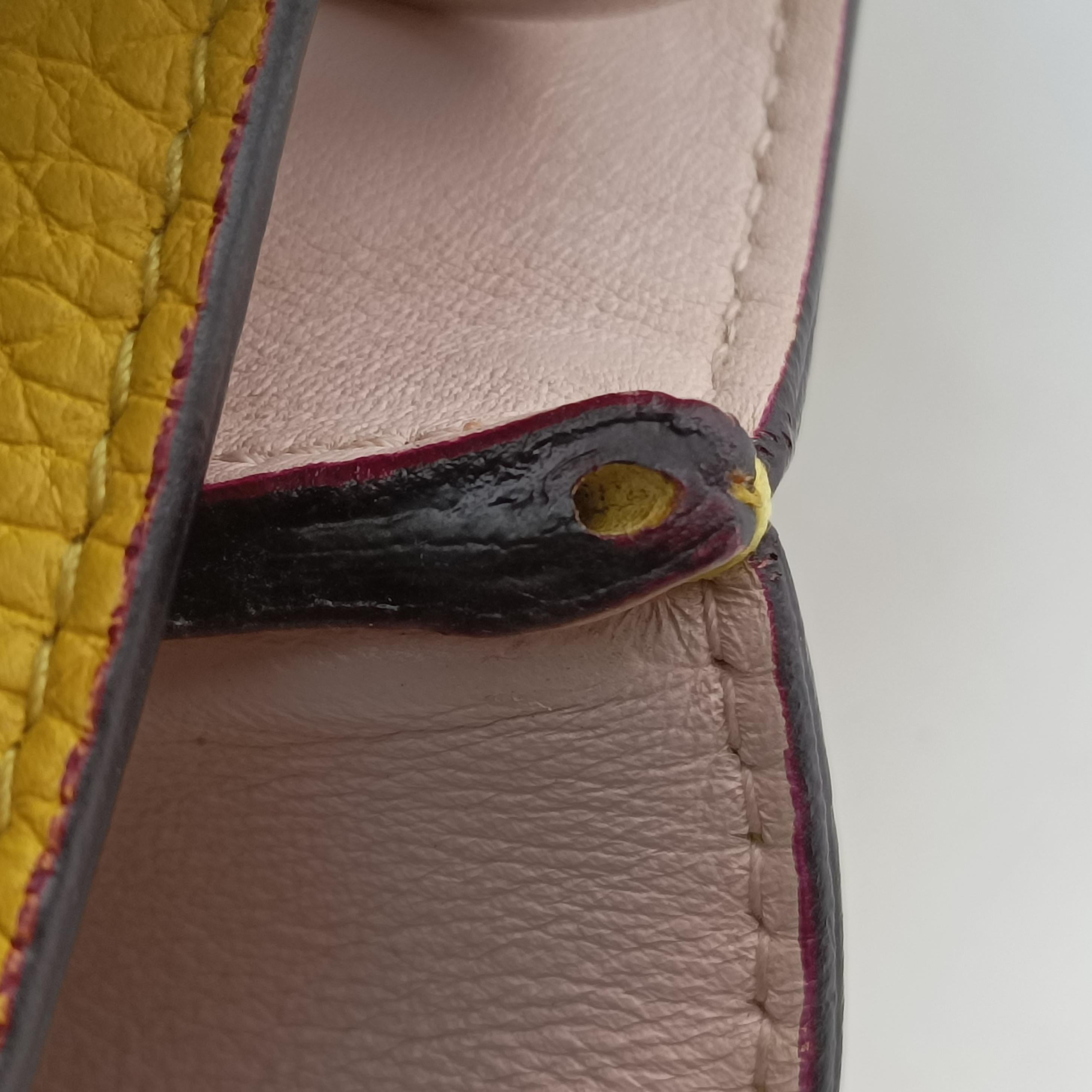 Pre-owned Christian Dior Diorissimo Yellow Leather  shoulderbag | stylenewstar