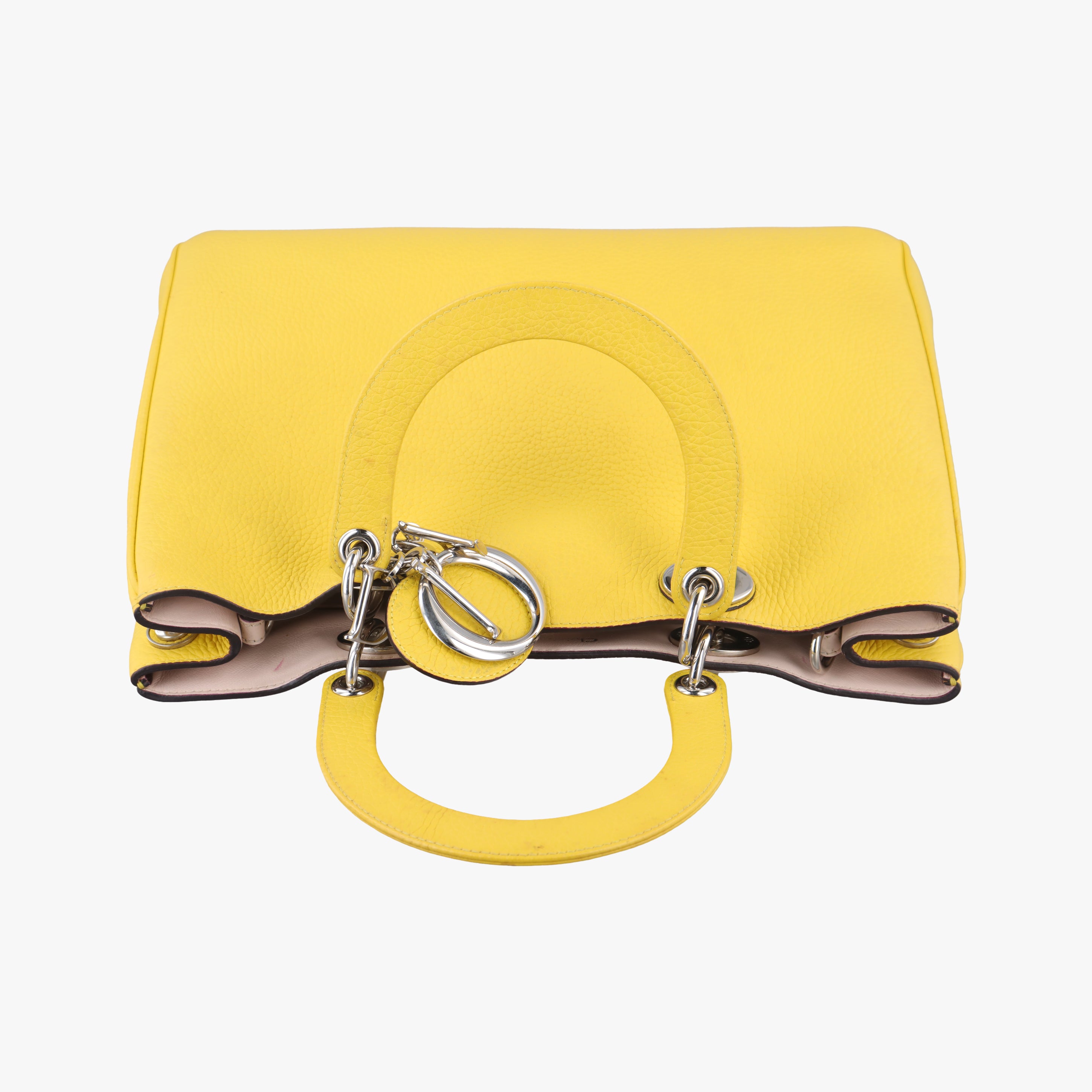 Pre-owned Christian Dior Diorissimo Yellow Leather  shoulderbag | stylenewstar