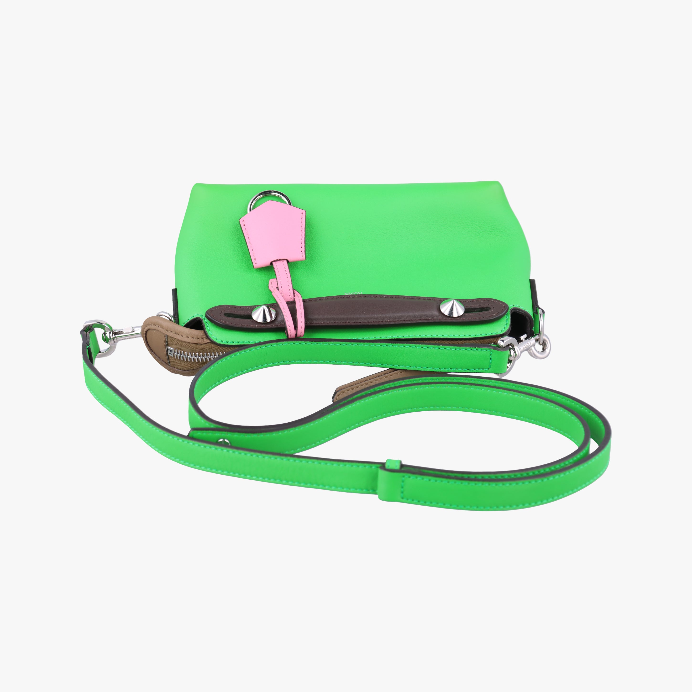 Pre-owned Fendi By the way Green Leather 8BL145 shoulderbag | stylenewstar