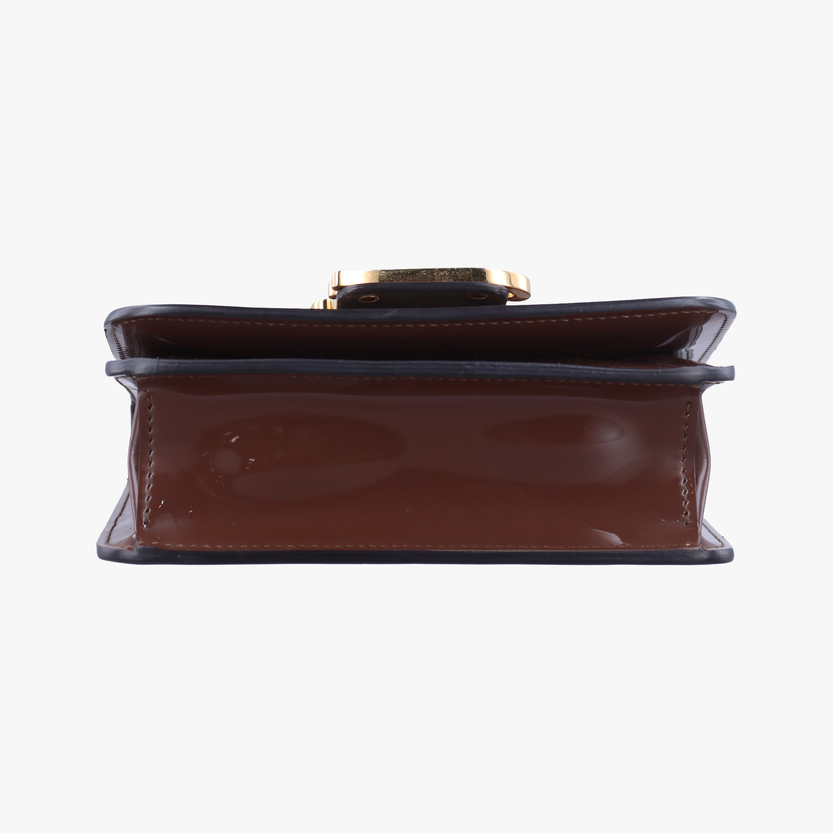 Pre-owned Fendi Karligraphy Brown Patent 8BT317 shoulderbag | stylenewstar