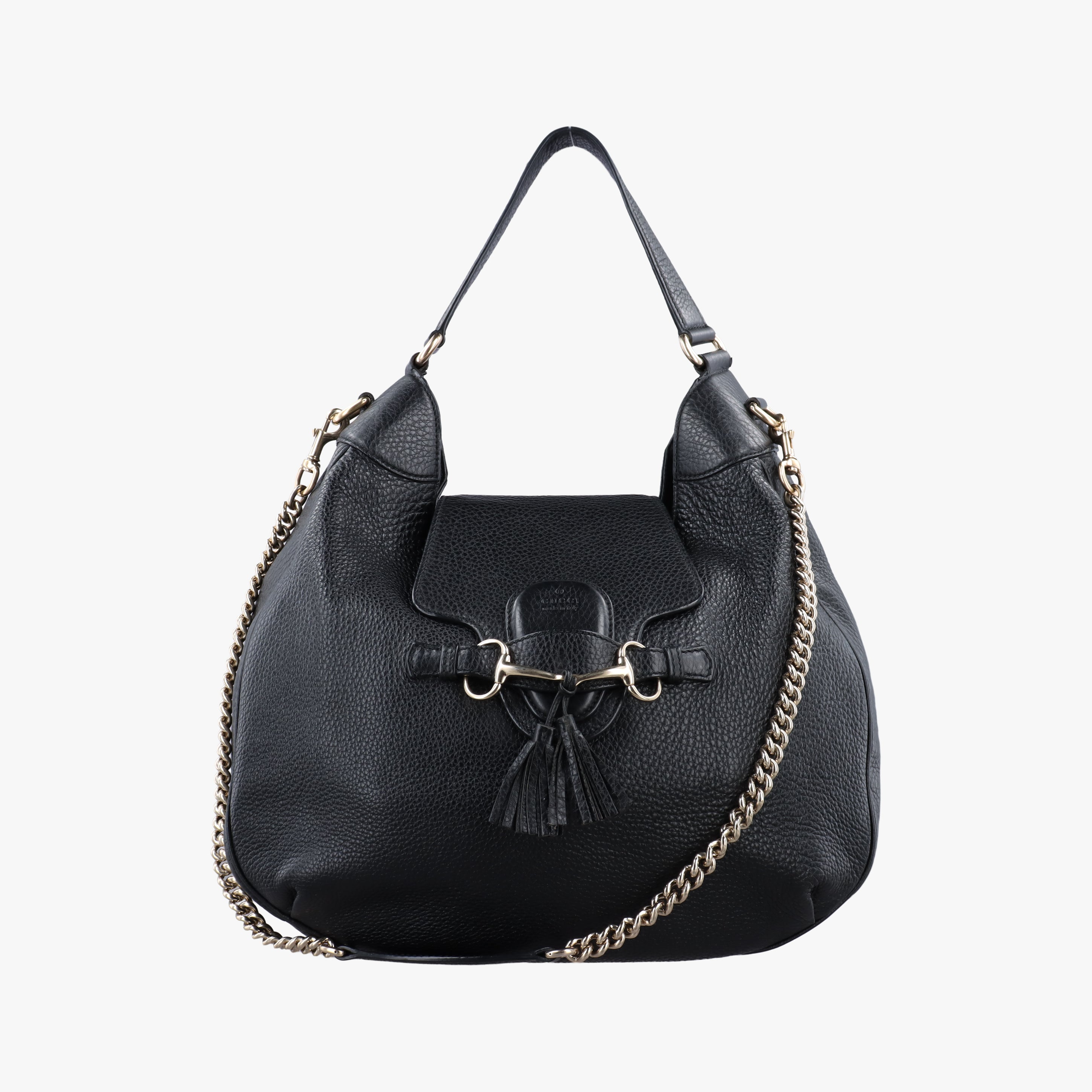 Pre-owned Gucci Emily Hobo Black Leather 322226 shoulderbag | stylenewstar