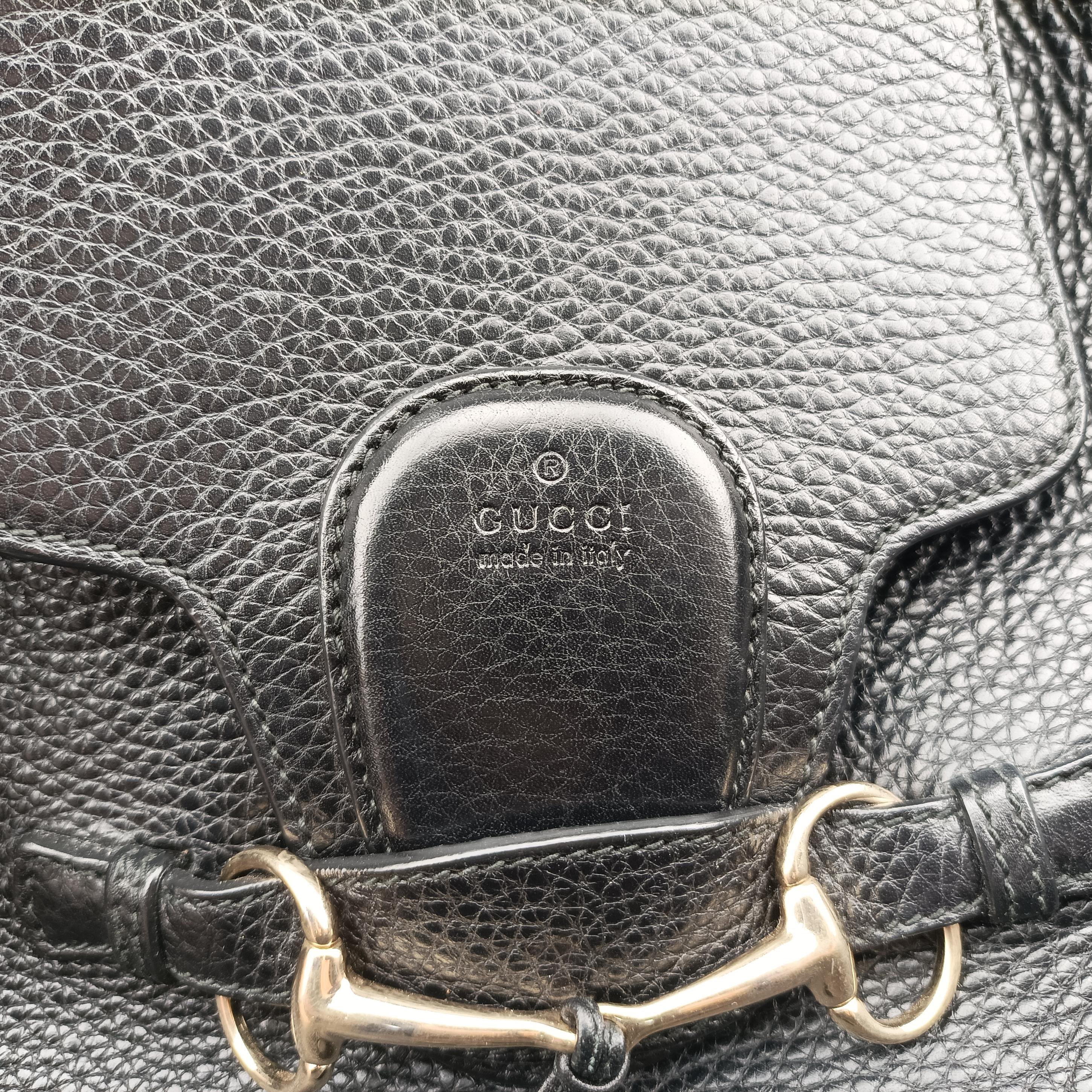 Pre-owned Gucci Emily Hobo Black Leather 322226 shoulderbag | stylenewstar