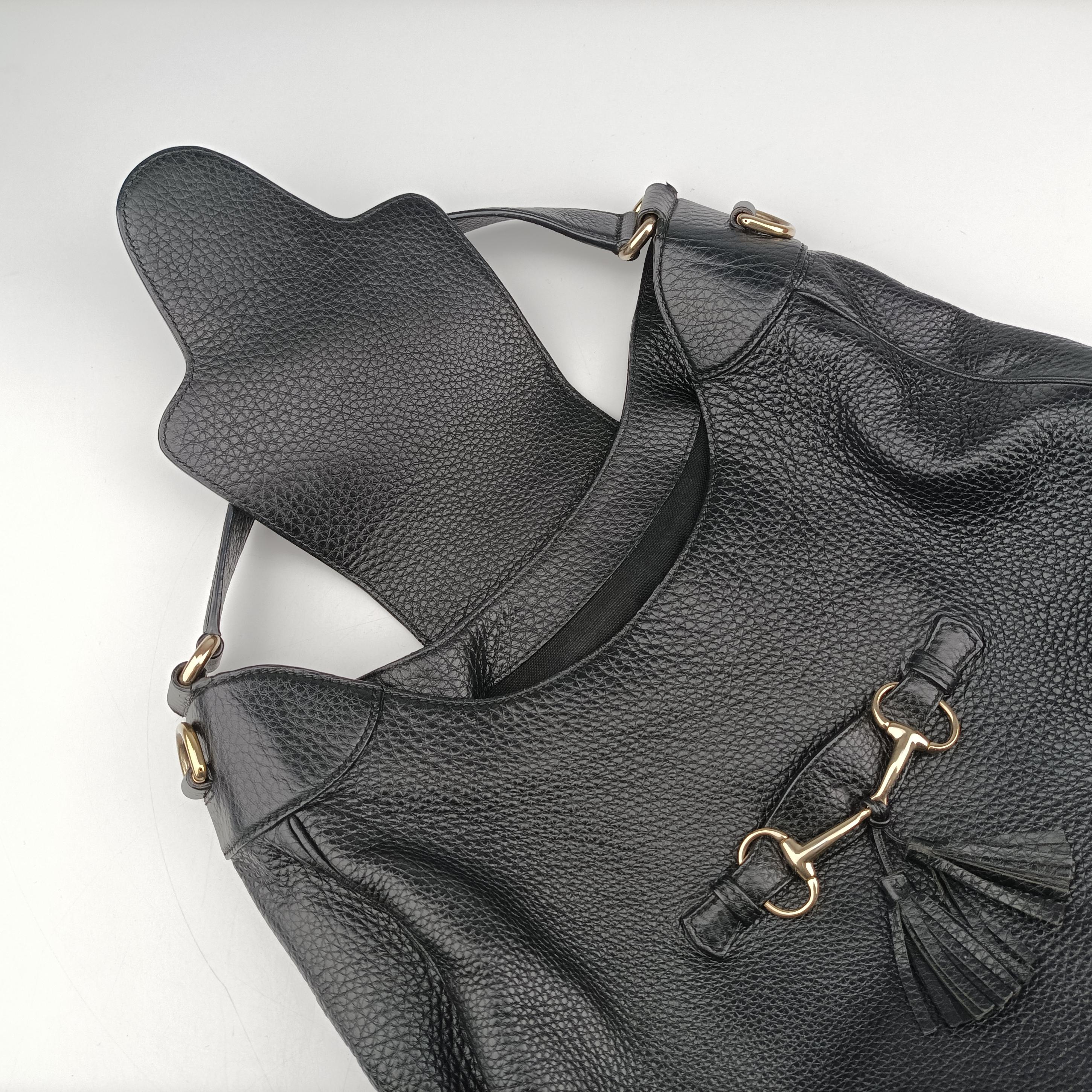 Pre-owned Gucci Emily Hobo Black Leather 322226 shoulderbag | stylenewstar