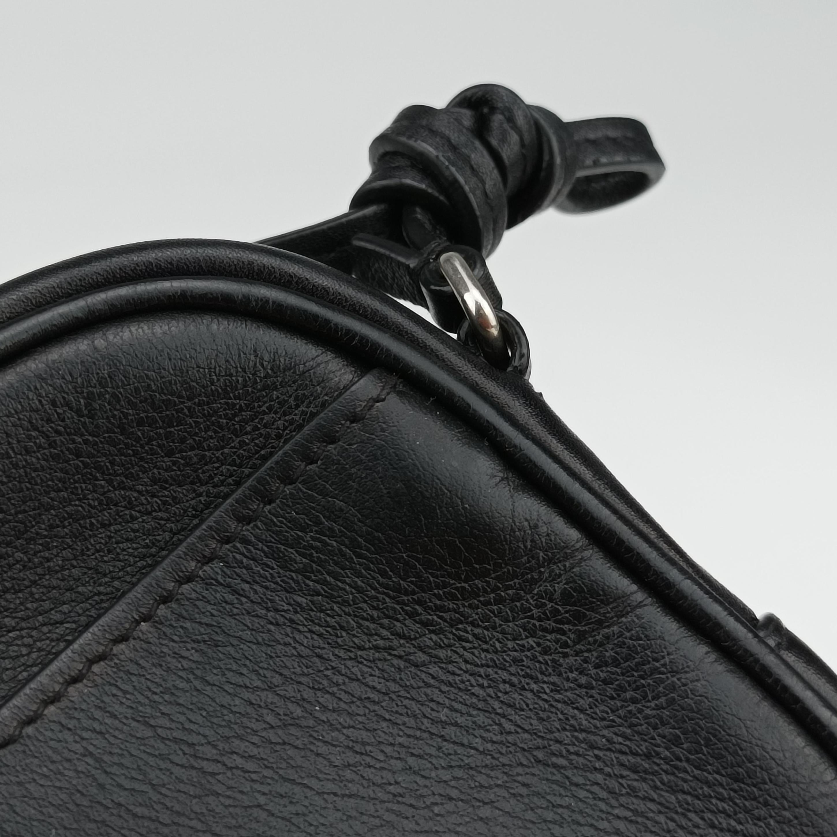 Pre-owned Yves Saint Laurent Monogram Blogger Black Leather 447956 shoulderbag | stylenewstar