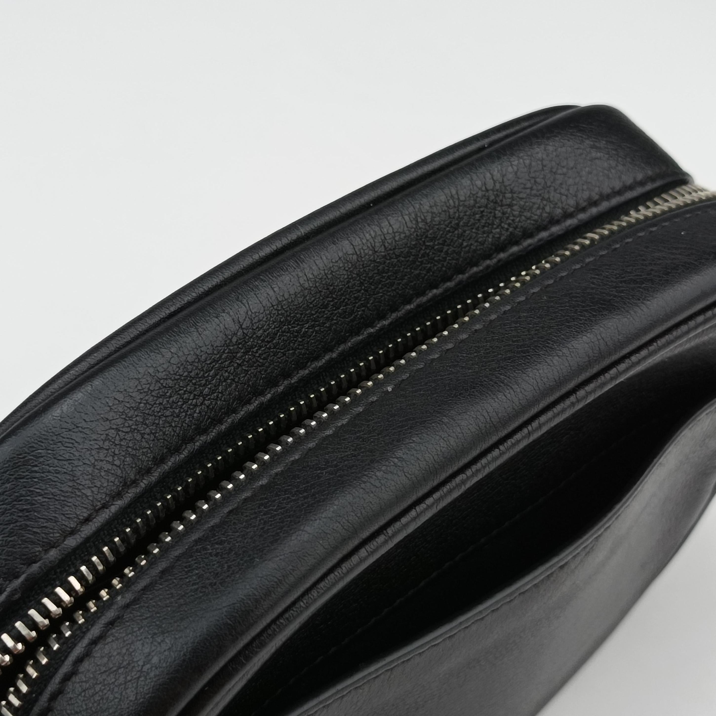 Pre-owned Yves Saint Laurent Monogram Blogger Black Leather 447956 shoulderbag | stylenewstar