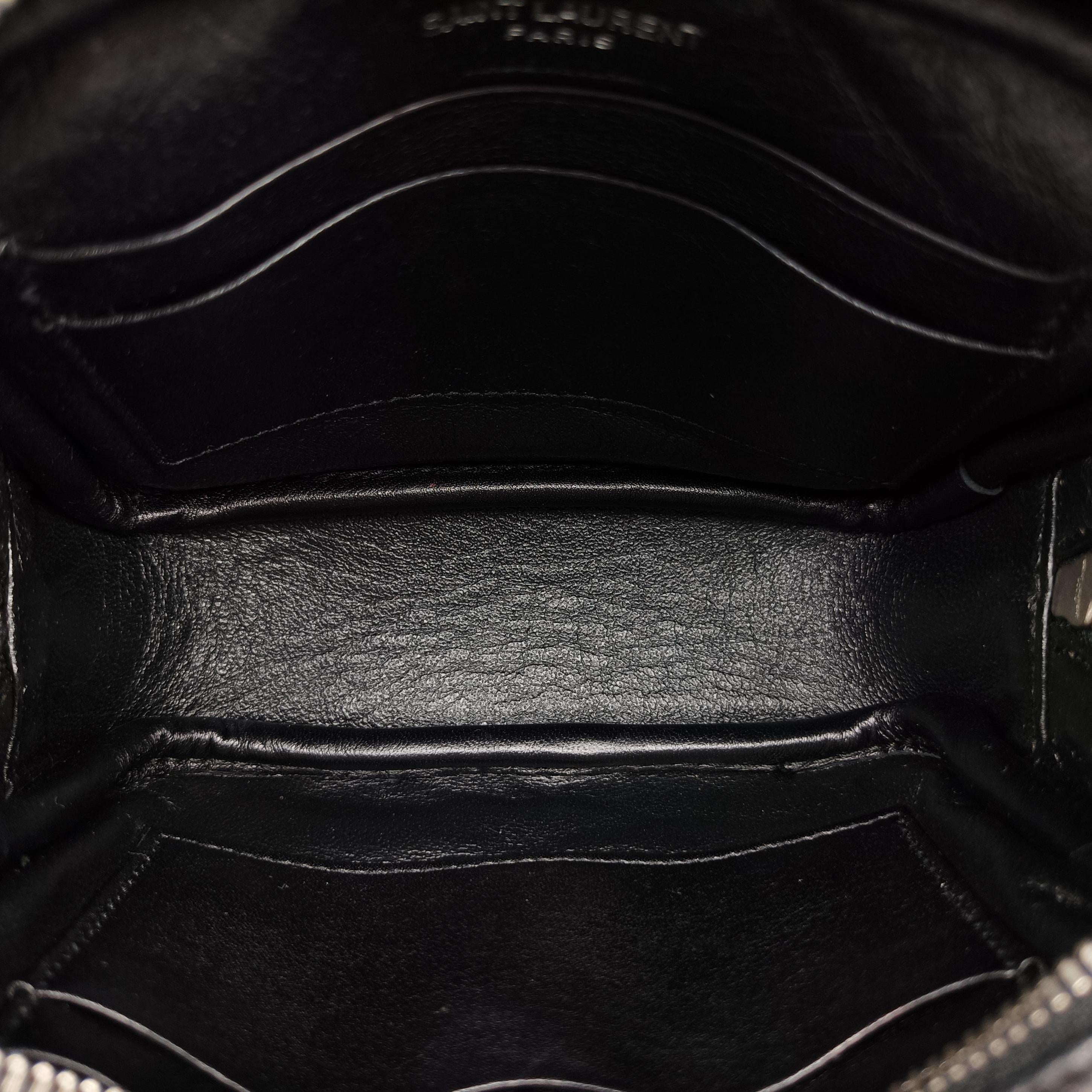 Pre-owned Yves Saint Laurent Monogram Blogger Black Leather 447956 shoulderbag | stylenewstar