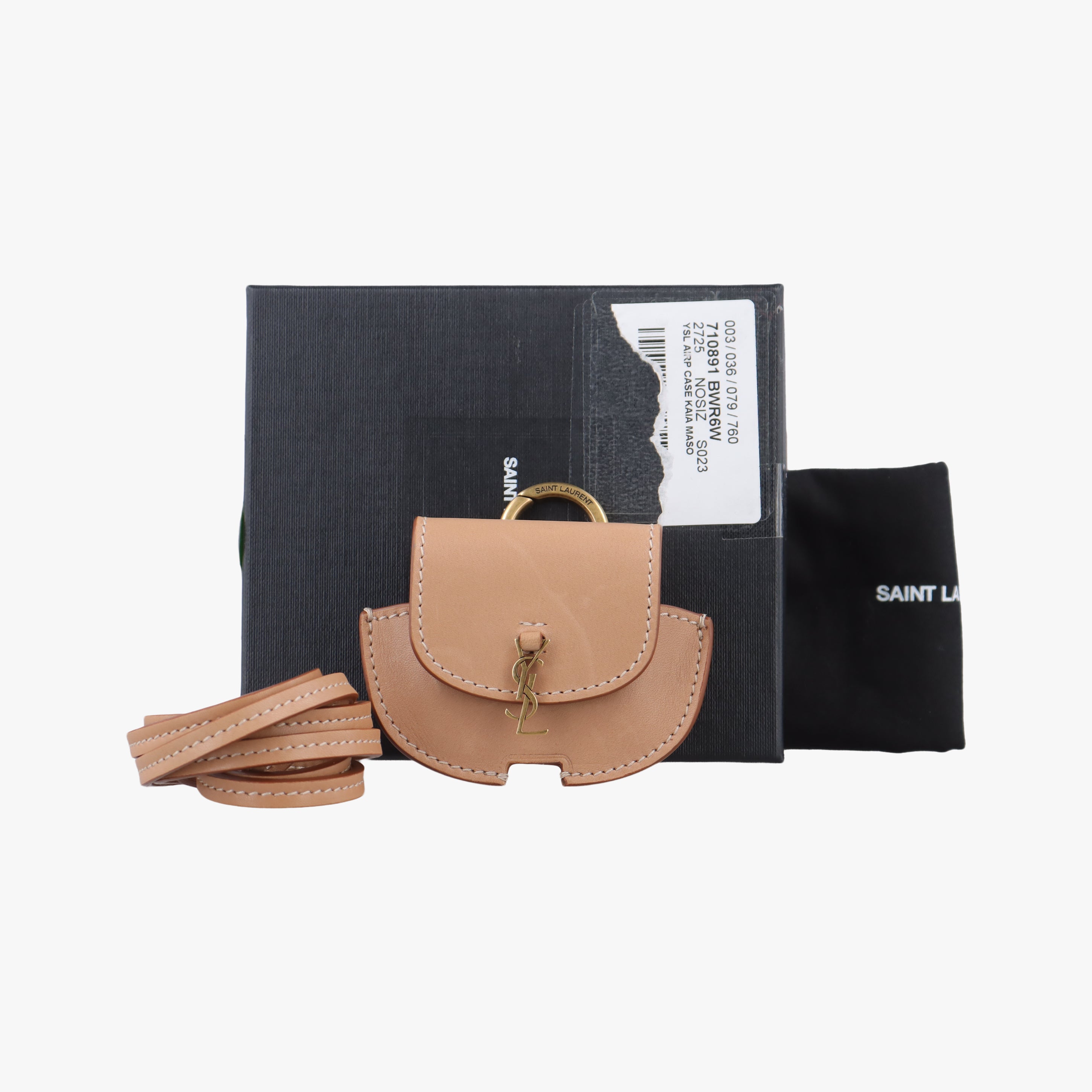 Vintage Yves Saint Laurent Kaia AirPods Case Beige Leather 710891 shoulderbag | stylenewstar