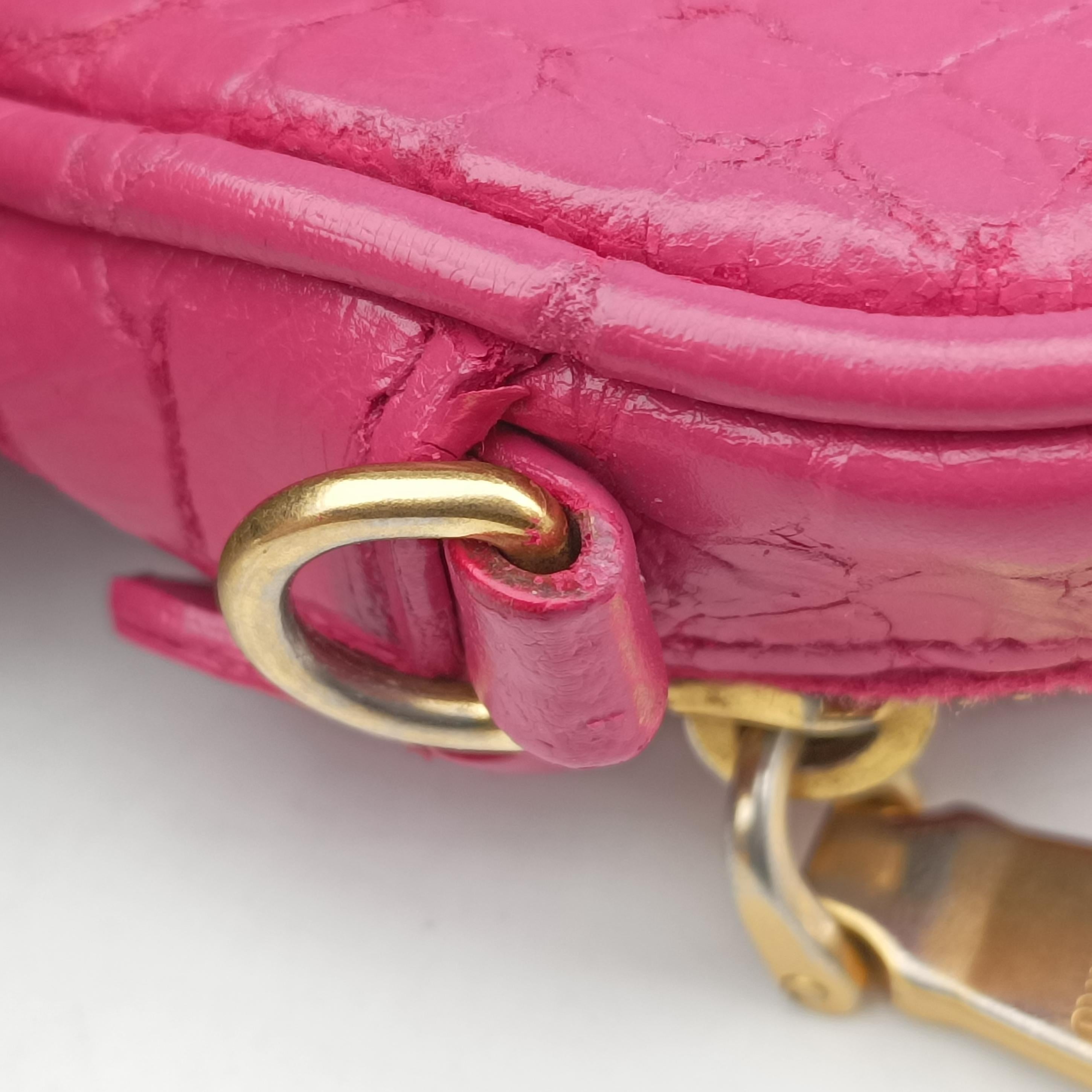 Pre-owned Miu Miu Crocodile embossed Pink leather  shoulderbag | stylenewstar