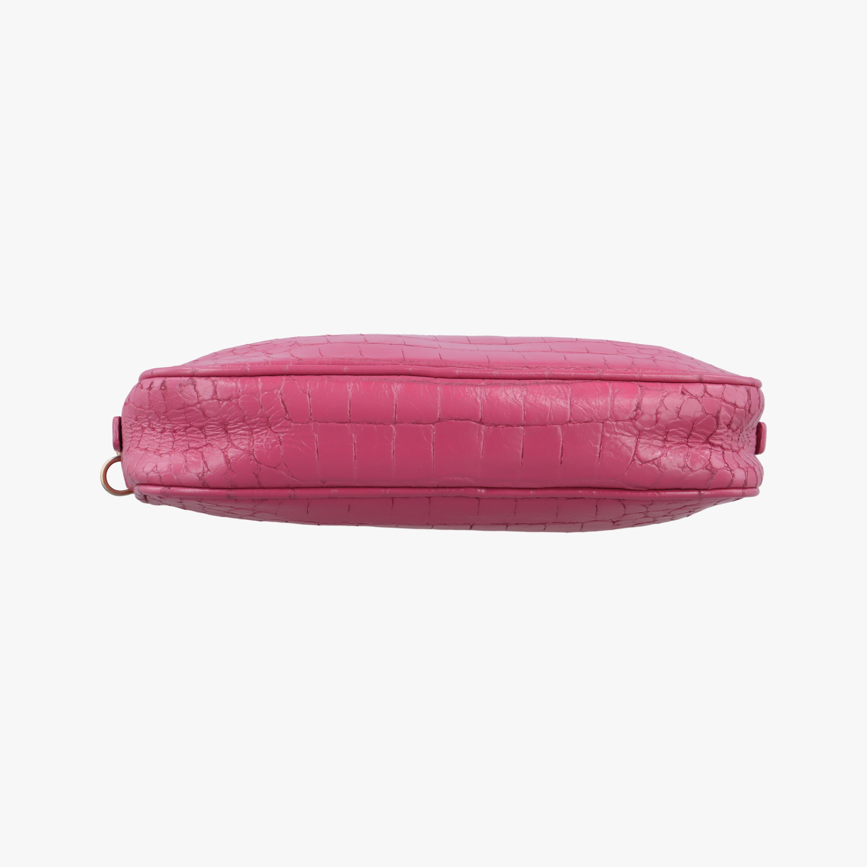Pre-owned Miu Miu Crocodile embossed Pink leather  shoulderbag | stylenewstar