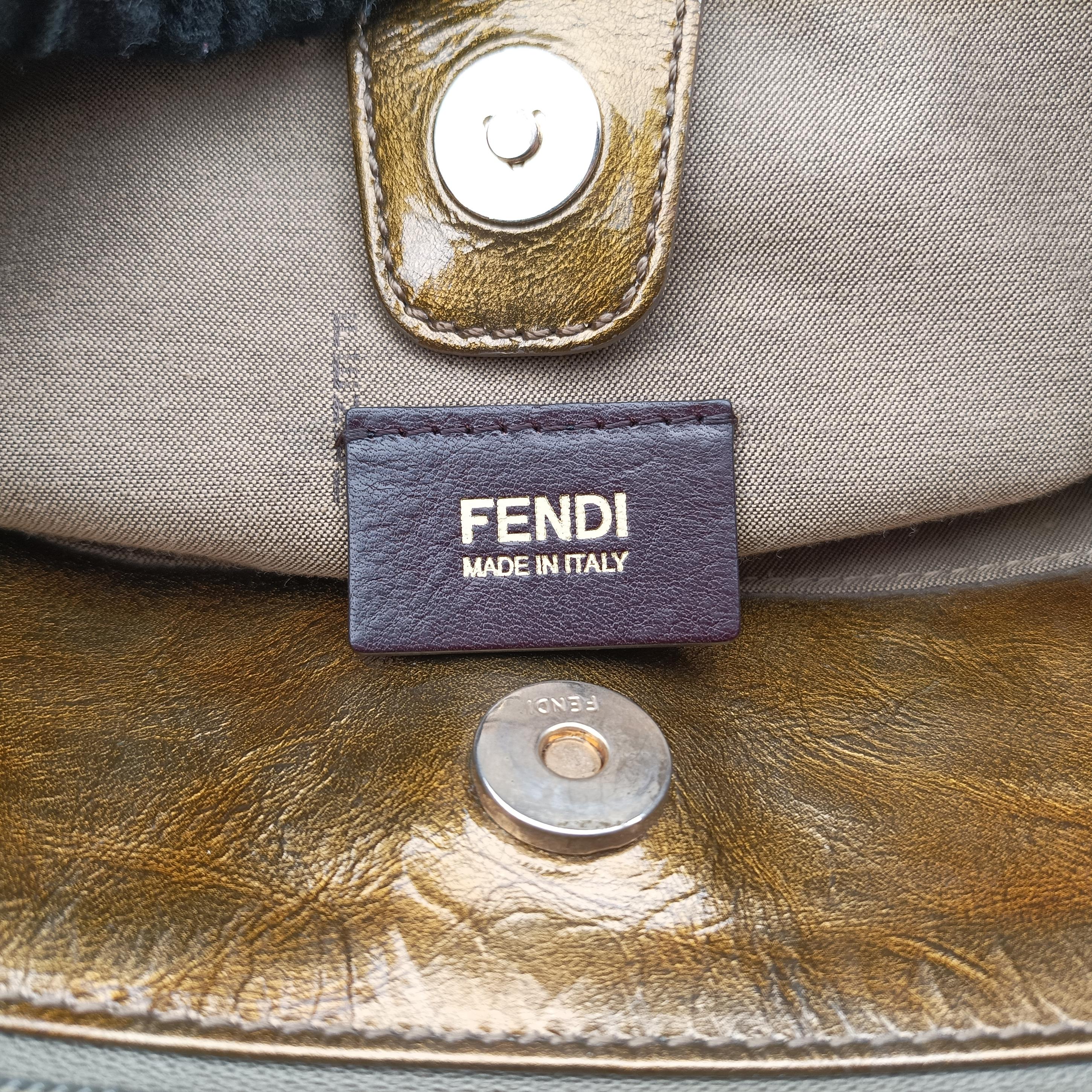 Pre-owned Fendi Zucchino Vitello Brown canvas 8BH220 shoulderbag | stylenewstar