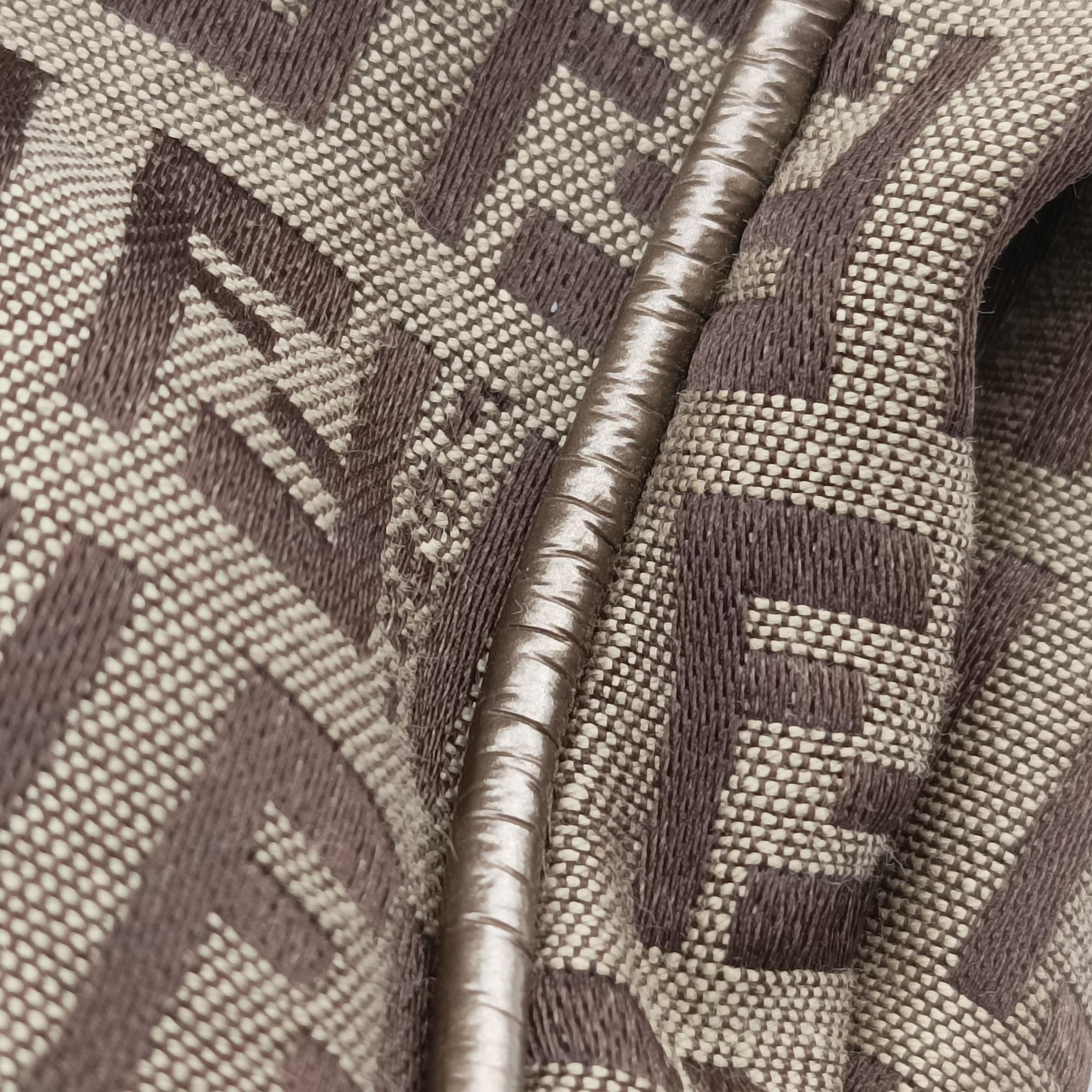 Pre-owned Fendi Zucchino Vitello Brown canvas 8BH220 shoulderbag | stylenewstar