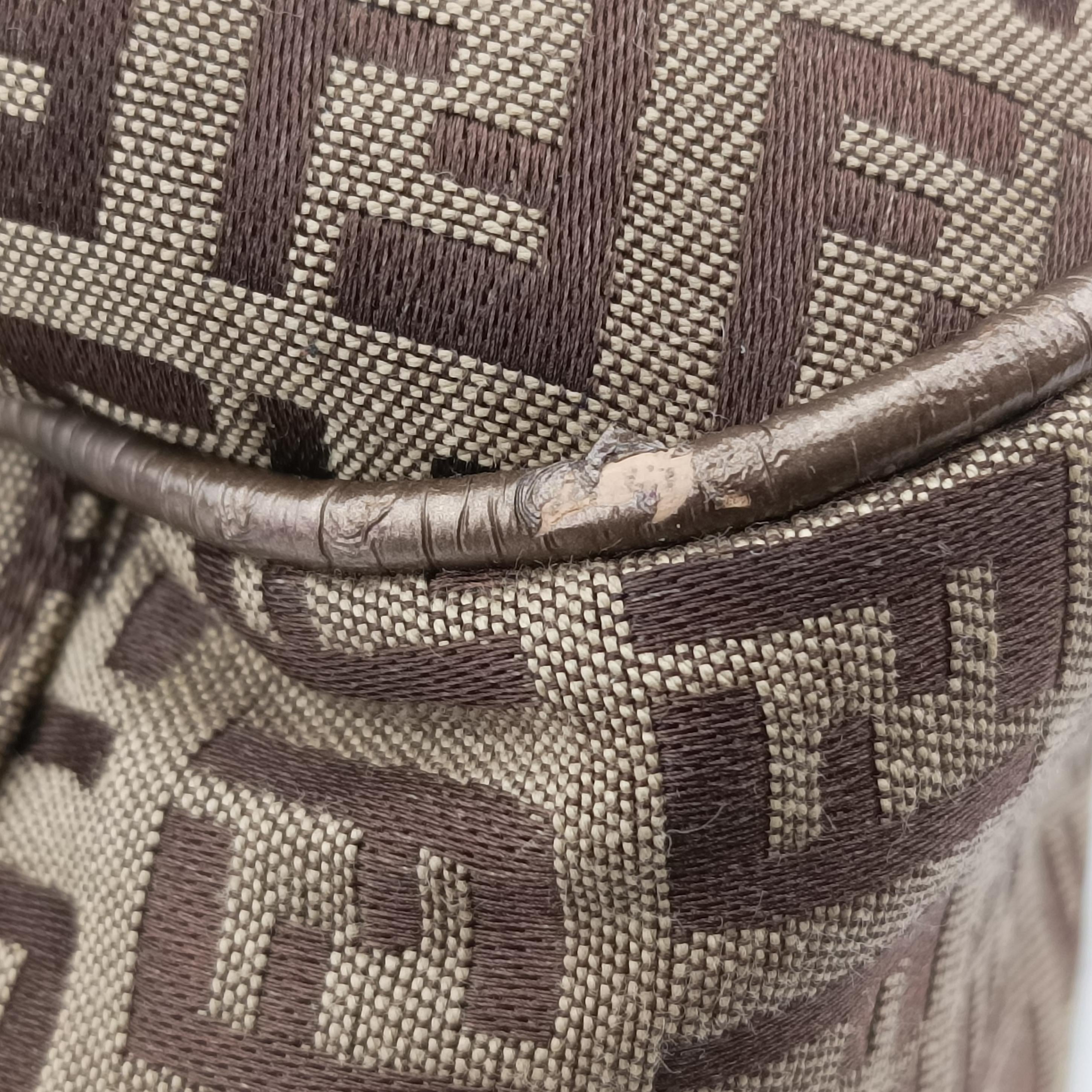 Pre-owned Fendi Zucchino Vitello Brown canvas 8BH220 shoulderbag | stylenewstar