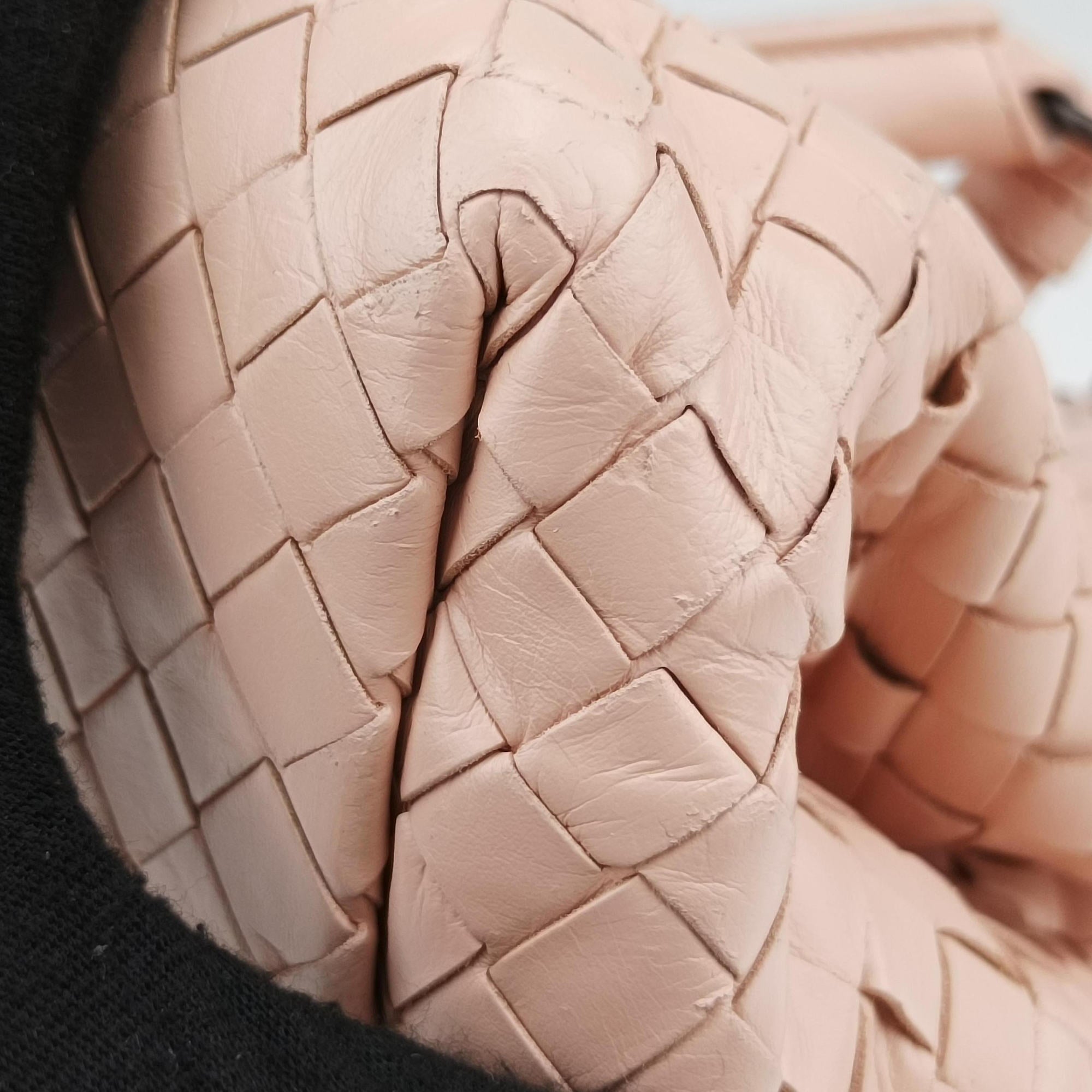 Pre-owned Bottega Veneta Roma Intrecciato Pink lambskin  handbag | stylenewstar