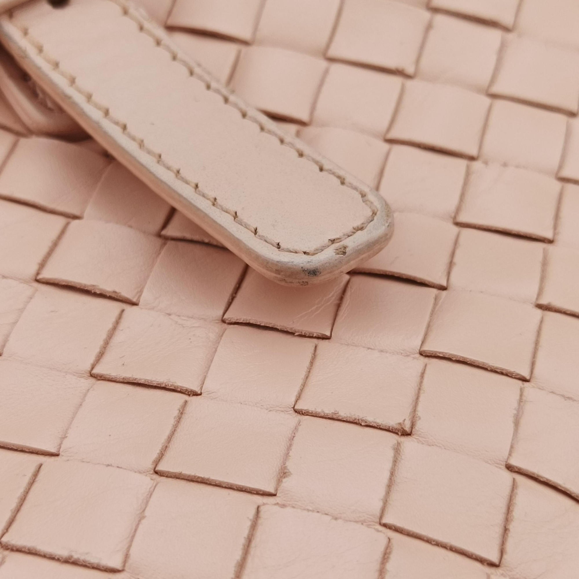 Pre-owned Bottega Veneta Roma Intrecciato Pink lambskin  handbag | stylenewstar