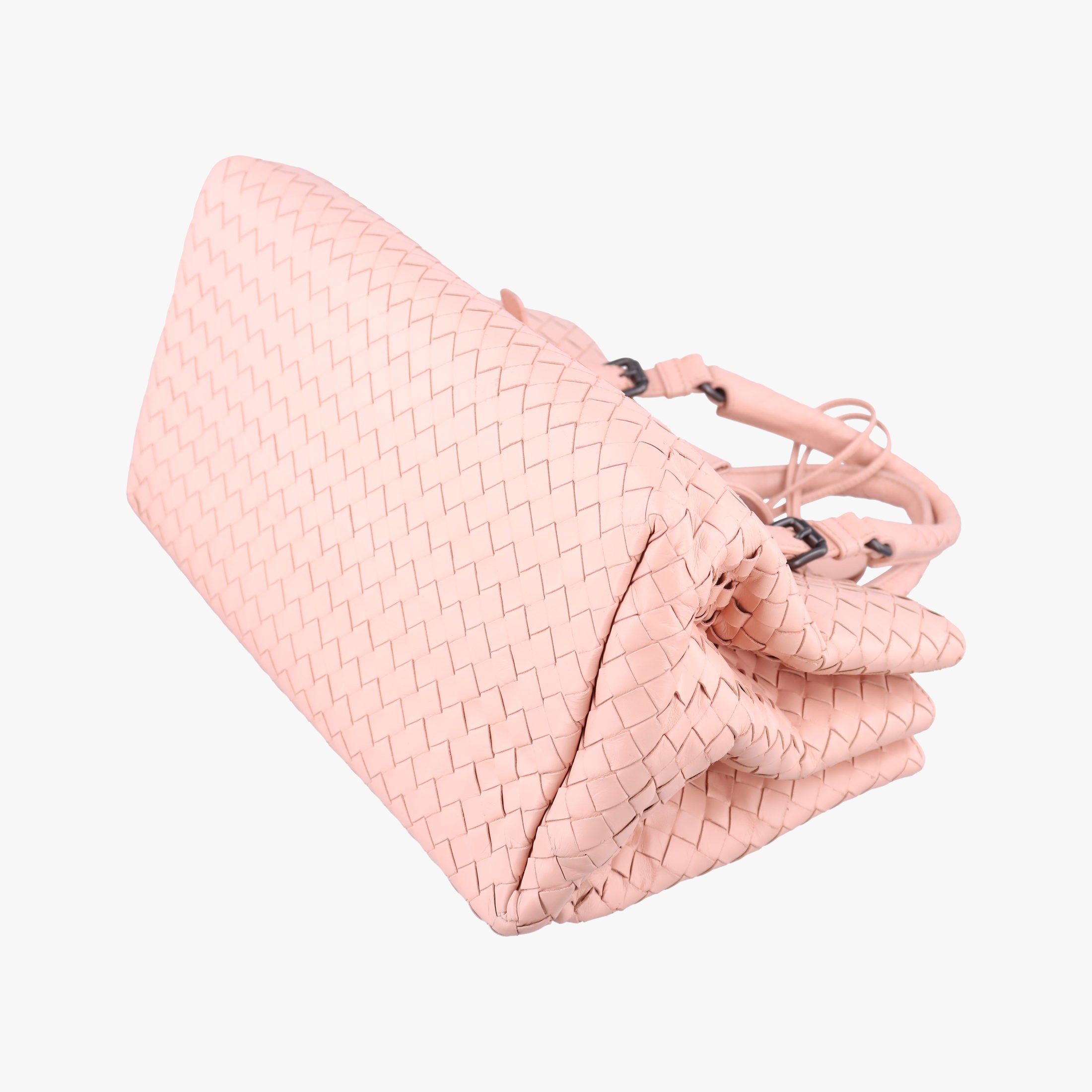 Pre-owned Bottega Veneta Roma Intrecciato Pink lambskin  handbag | stylenewstar