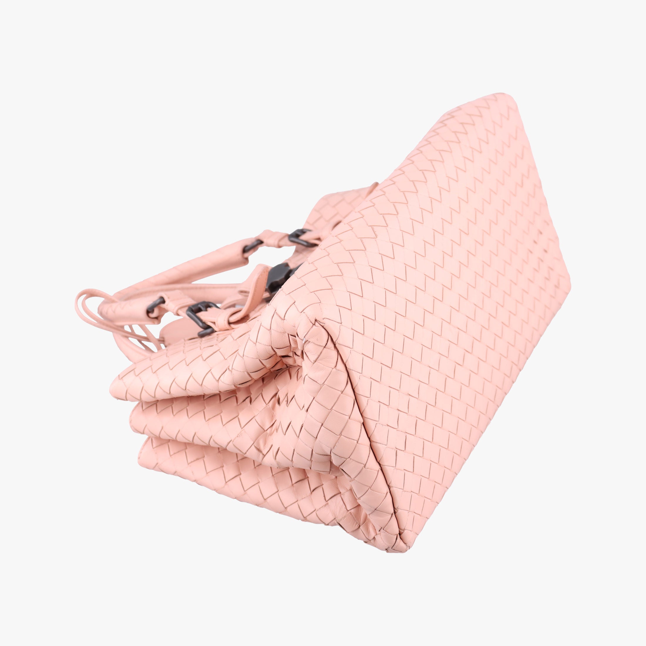 Pre-owned Bottega Veneta Roma Intrecciato Pink lambskin  handbag | stylenewstar