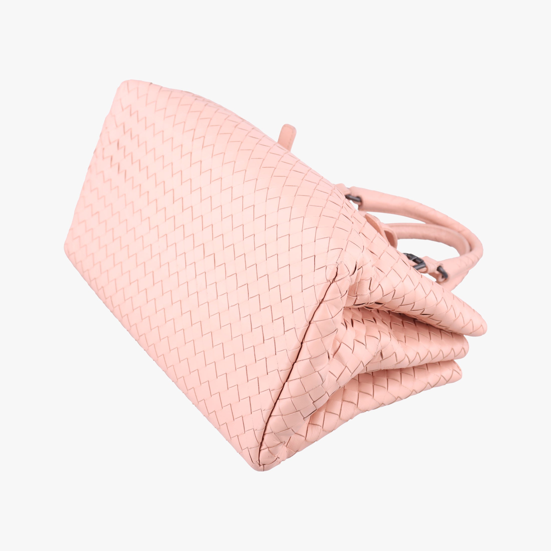 Pre-owned Bottega Veneta Roma Intrecciato Pink lambskin  handbag | stylenewstar