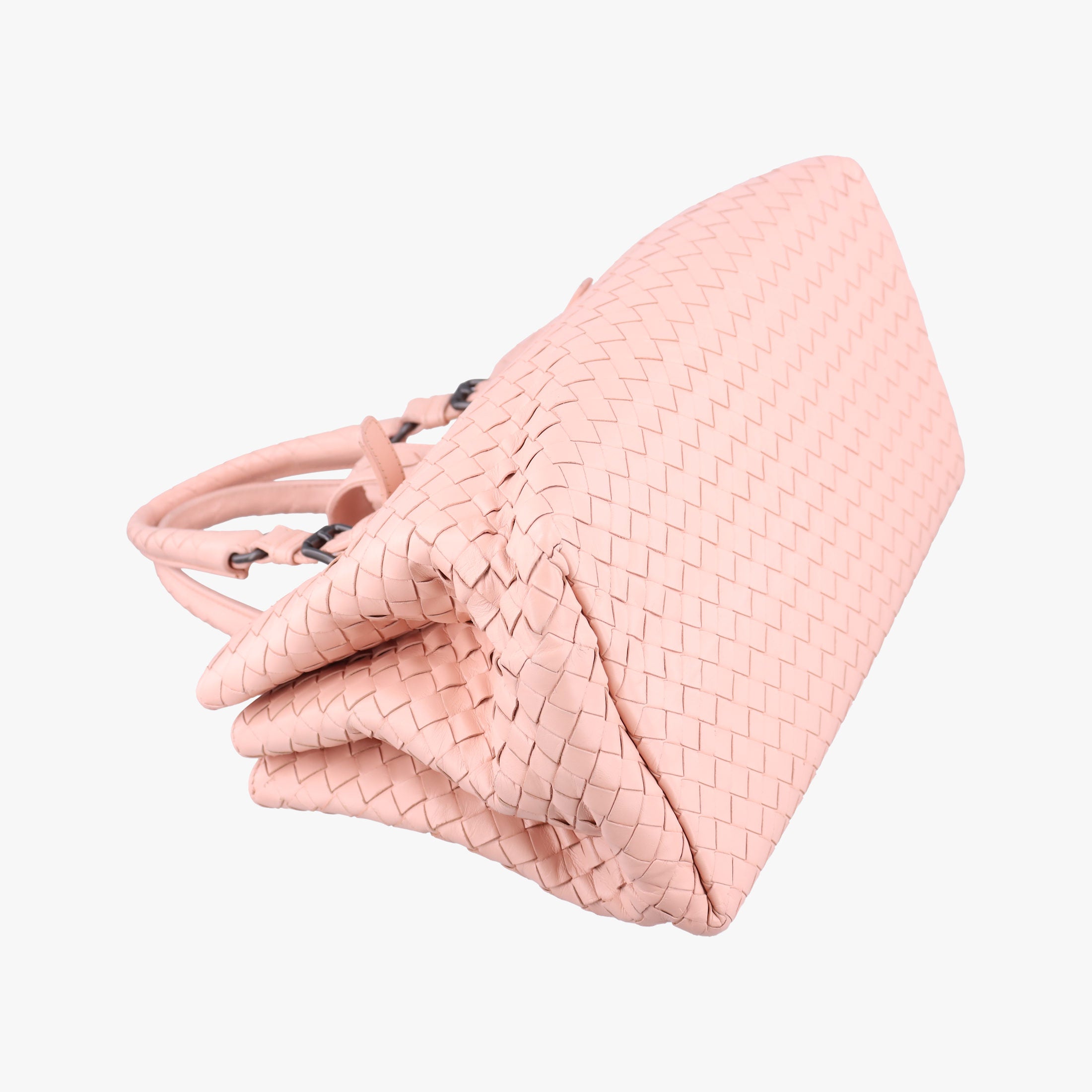 Pre-owned Bottega Veneta Roma Intrecciato Pink lambskin  handbag | stylenewstar