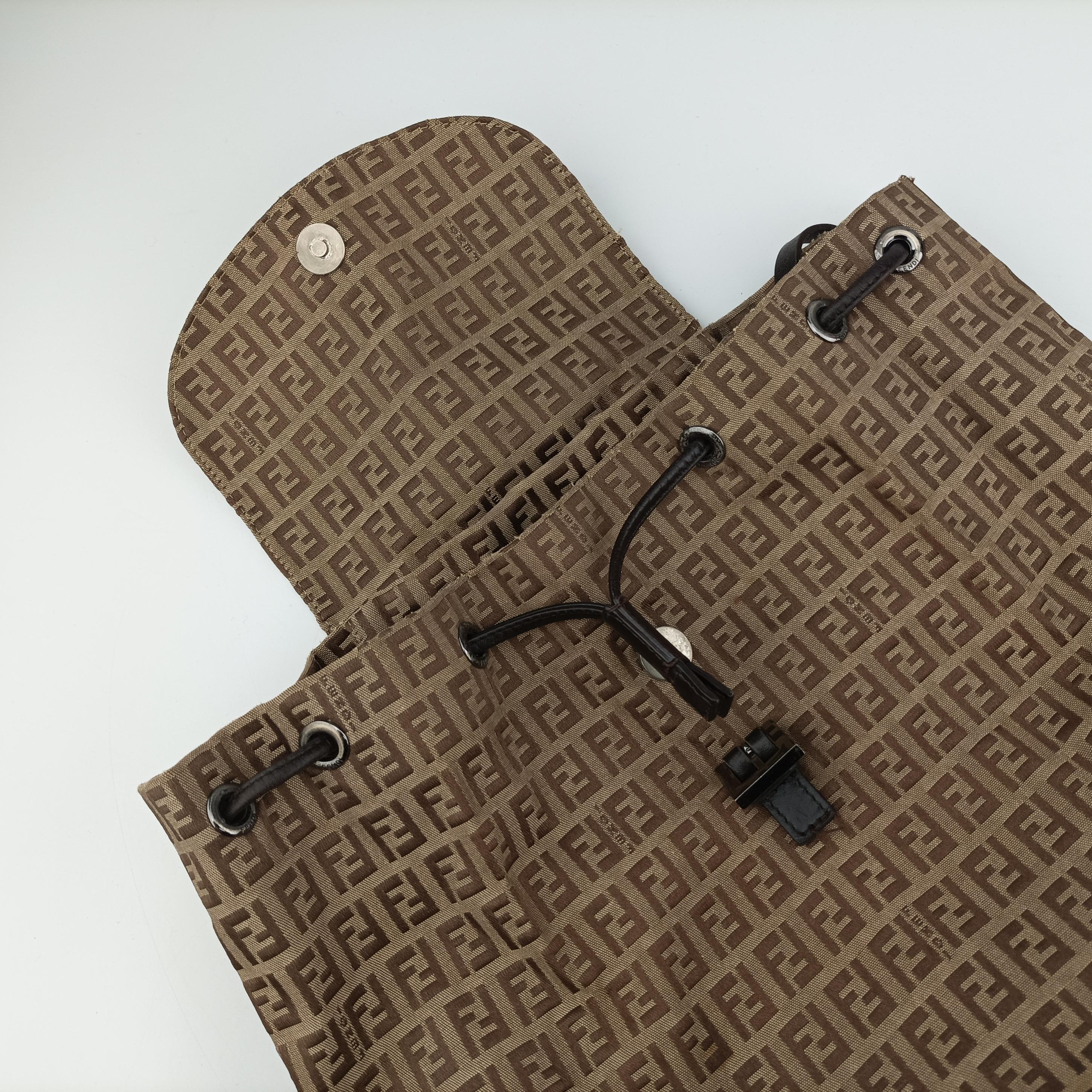 Vintage Fendi Zucchino FF Brown canvas 8BZ002 backpack/rucksack | stylenewstar