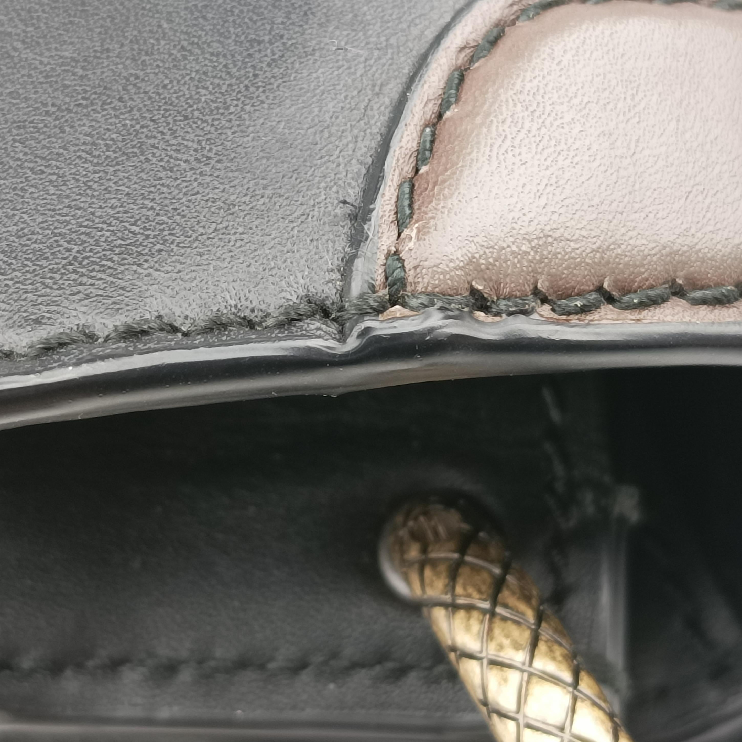 Pre-owned Bottega Veneta Umbria Black × Brown Leather  shoulderbag | stylenewstar