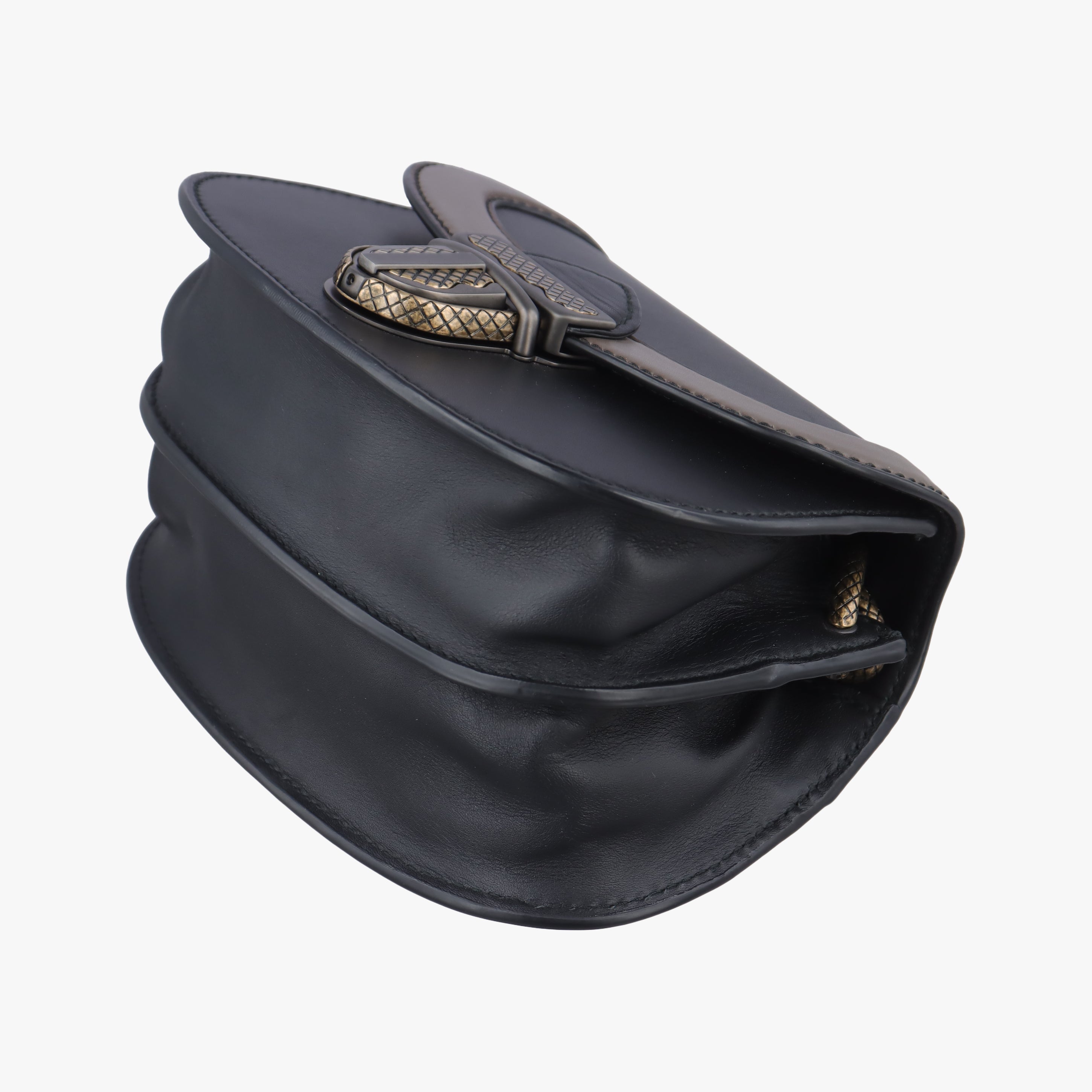Pre-owned Bottega Veneta Umbria Black × Brown Leather  shoulderbag | stylenewstar