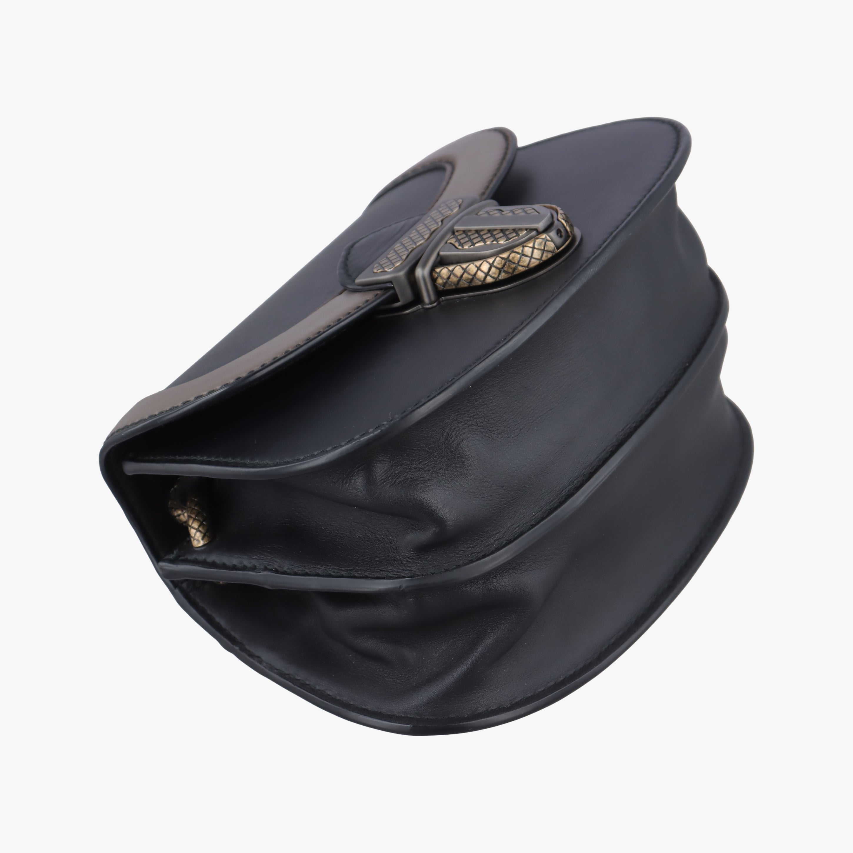 Pre-owned Bottega Veneta Umbria Black × Brown Leather  shoulderbag | stylenewstar