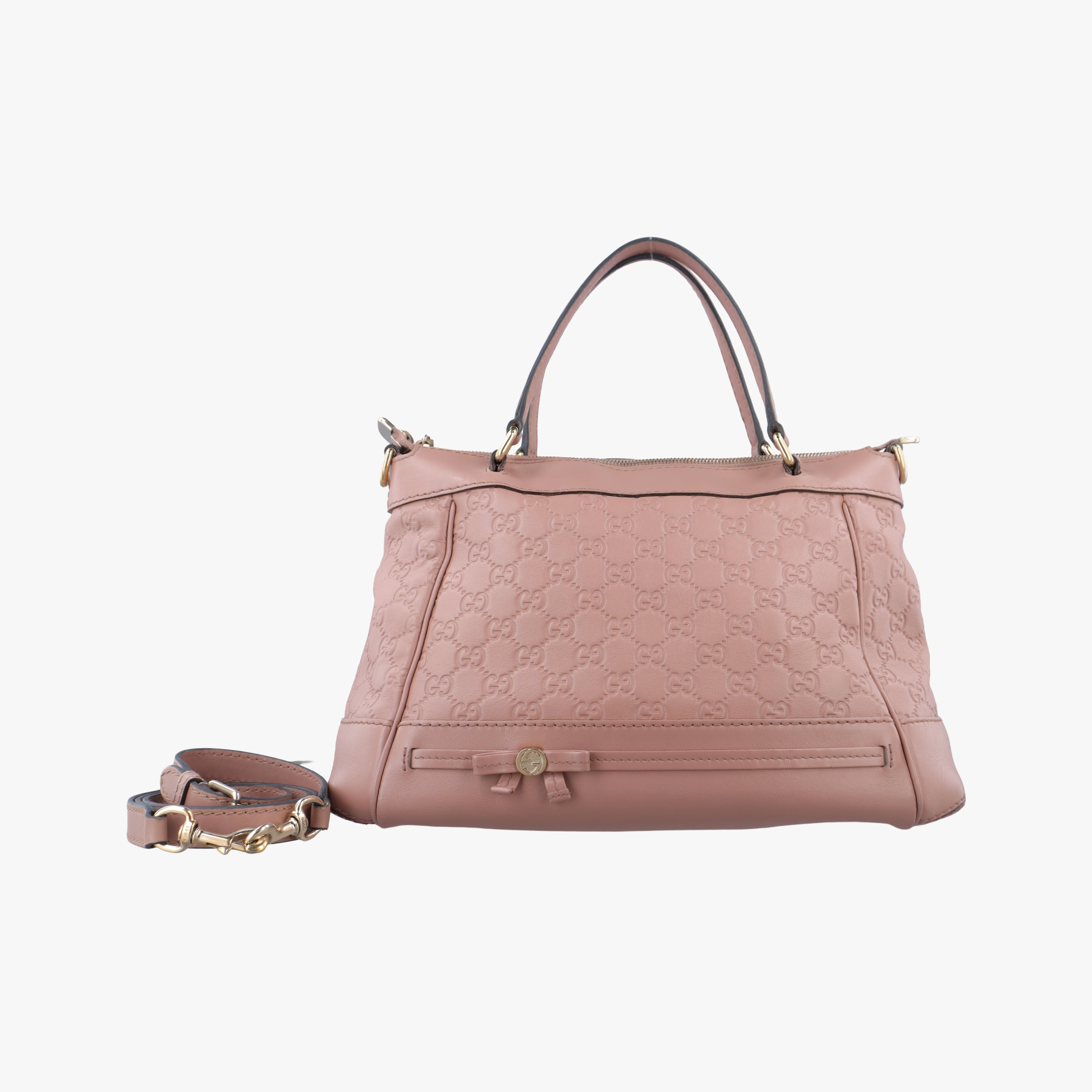 Pre-owned Gucci Guccissima Pink Leather 269894 shoulderbag | stylenewstar