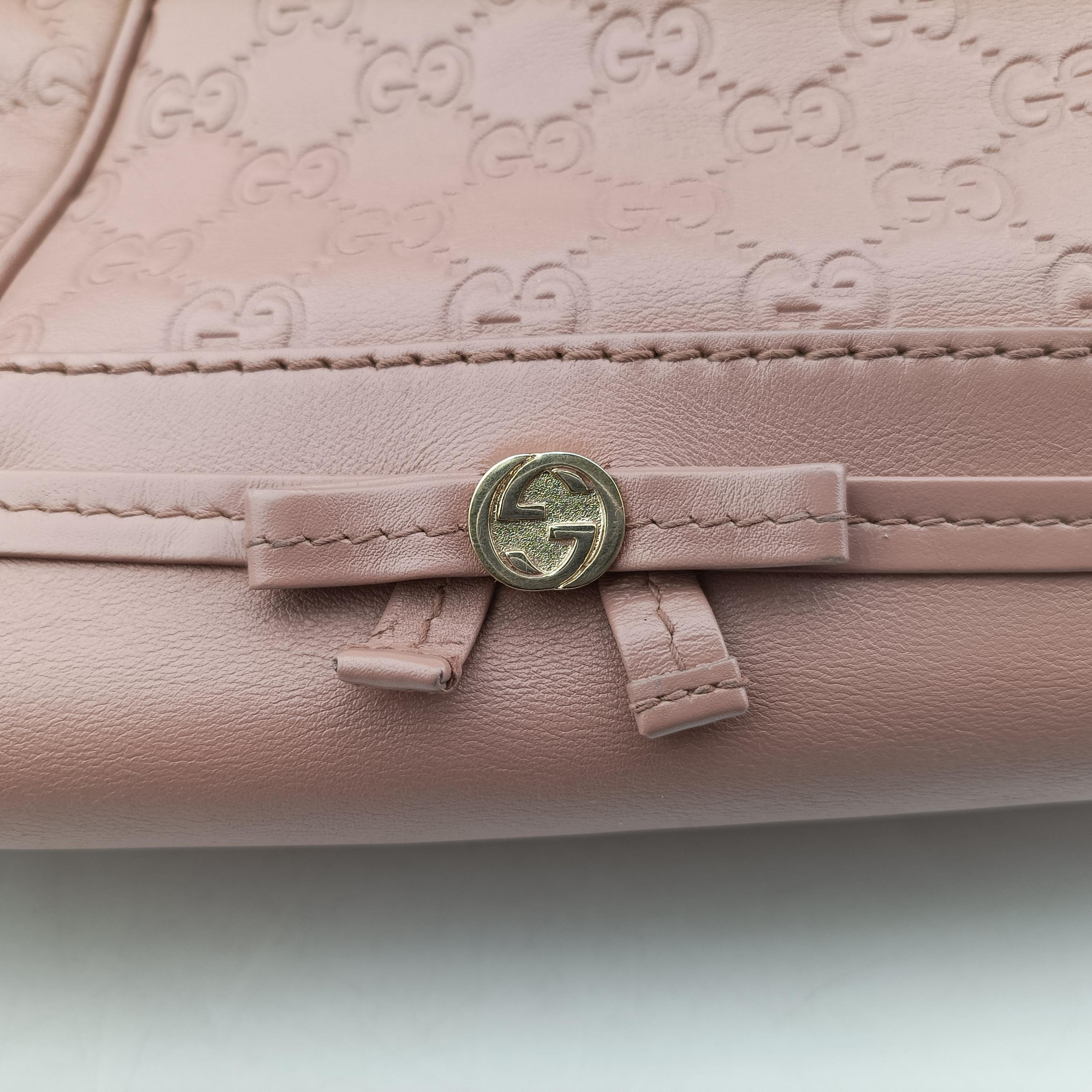 Pre-owned Gucci Guccissima Pink Leather 269894 shoulderbag | stylenewstar