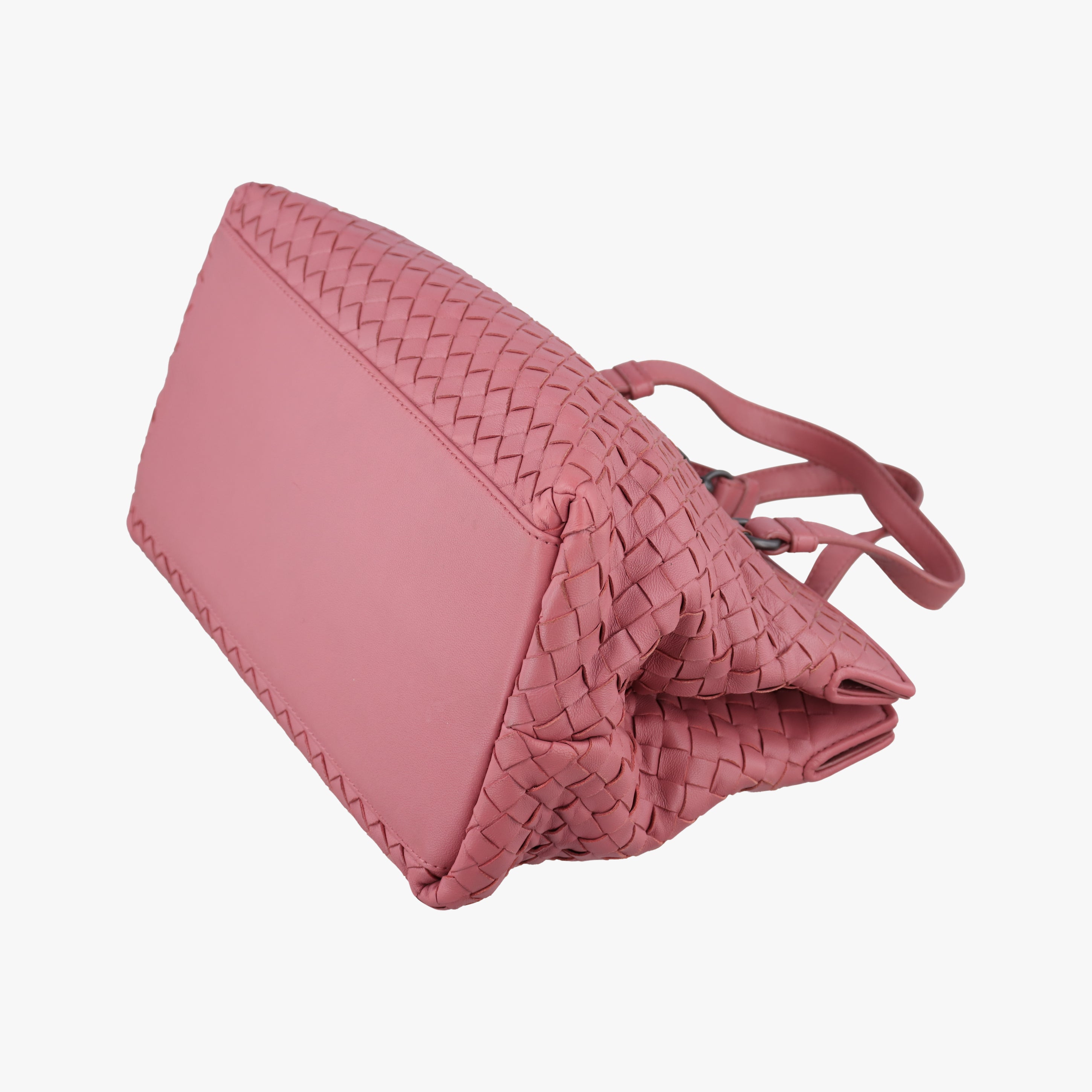 Pre-owned Bottega Veneta Intrecciato pink lambskin  shoulderbag | stylenewstar