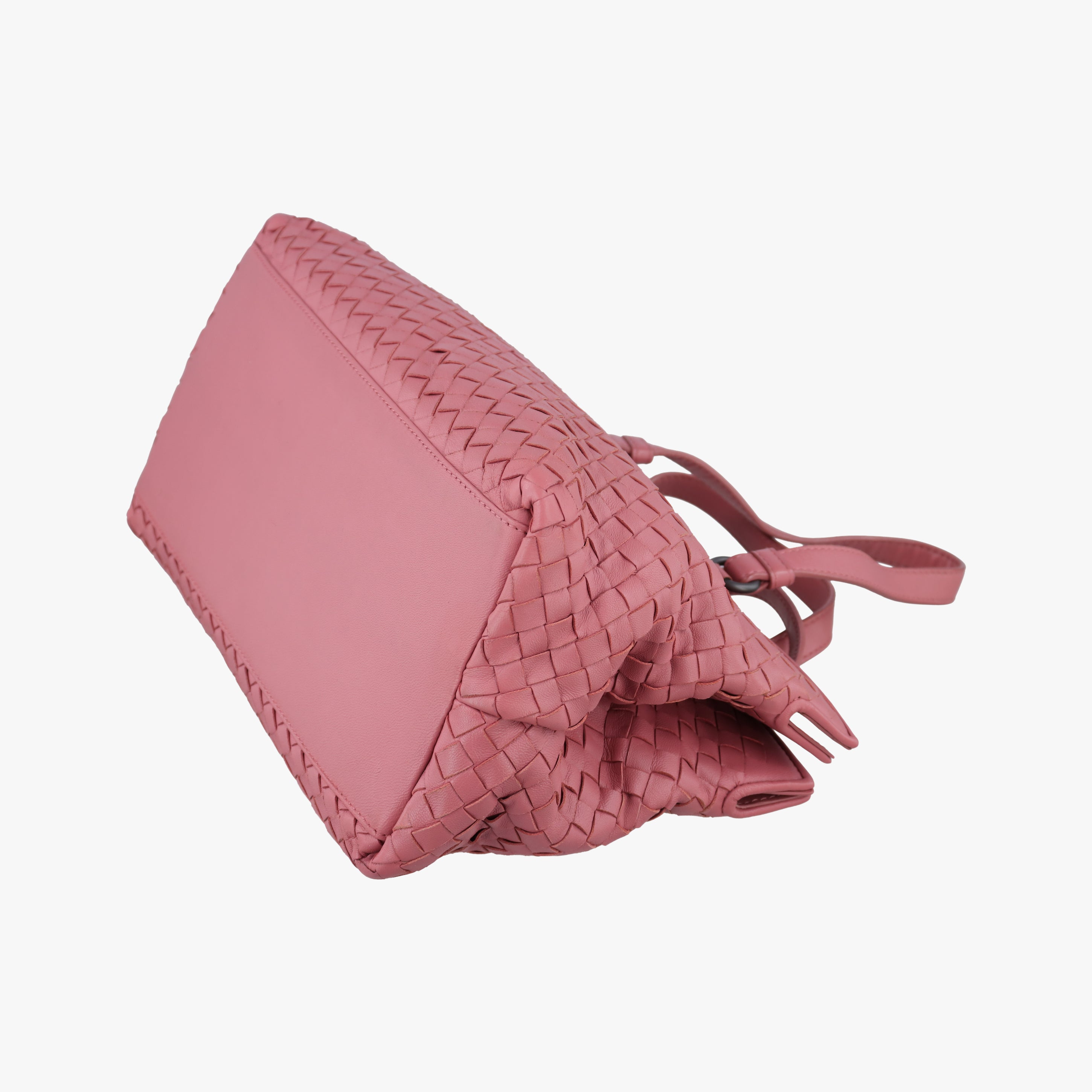 Pre-owned Bottega Veneta Intrecciato pink lambskin  shoulderbag | stylenewstar