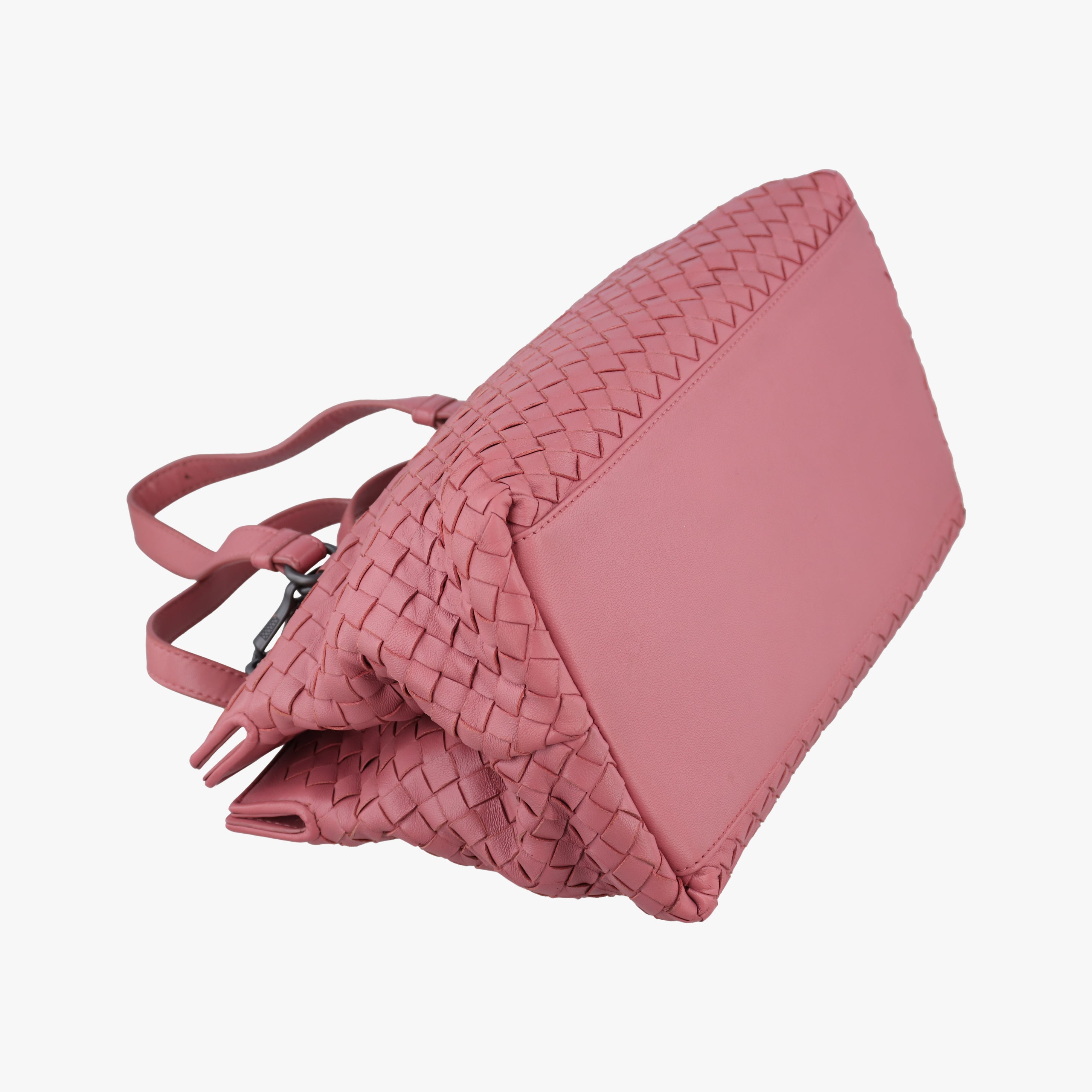 Pre-owned Bottega Veneta Intrecciato pink lambskin  shoulderbag | stylenewstar