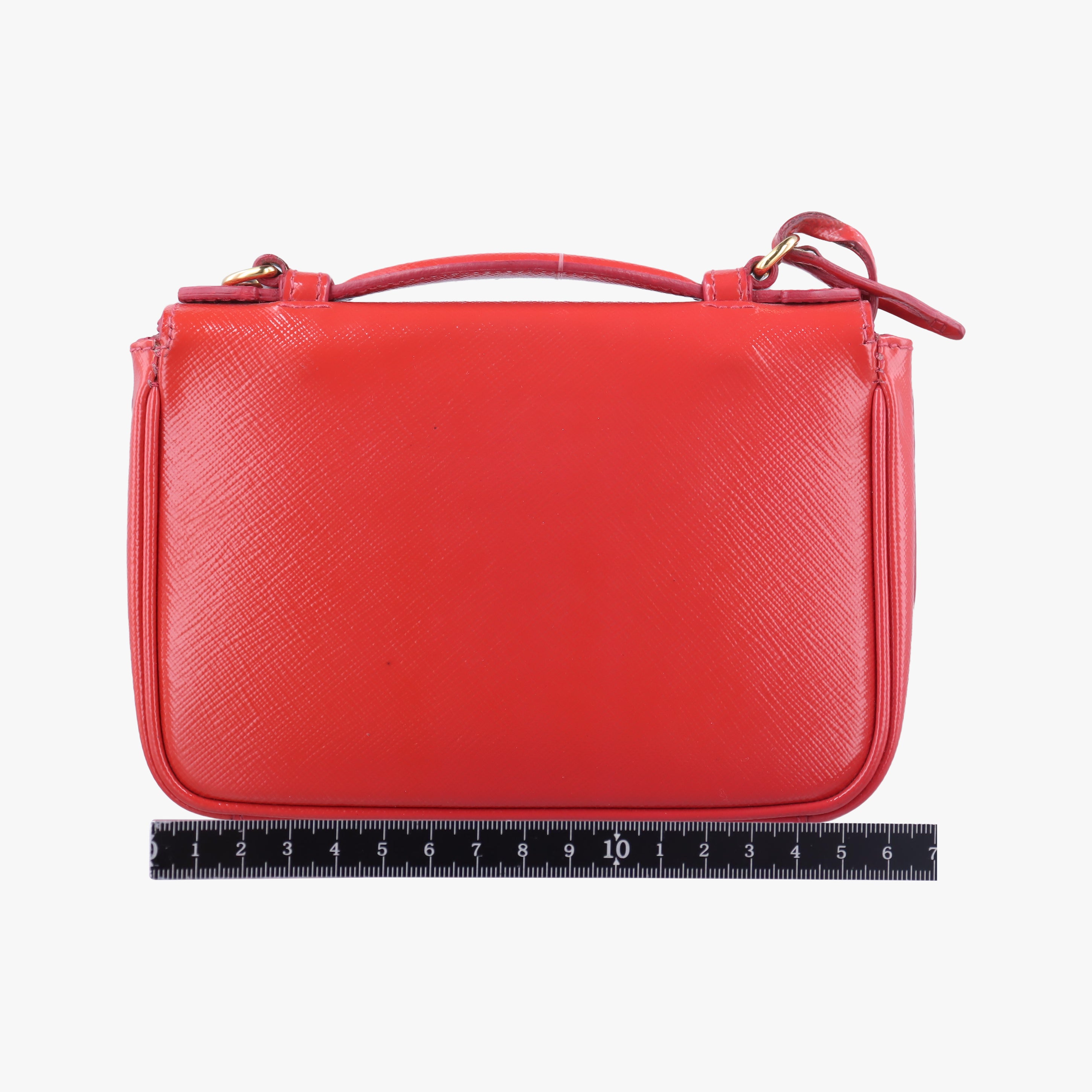Secondhand Prada lock　Fuoco　Sound Top Handle Red SAFFIANO Leather BT0963 shoulderbag | stylenewstar
