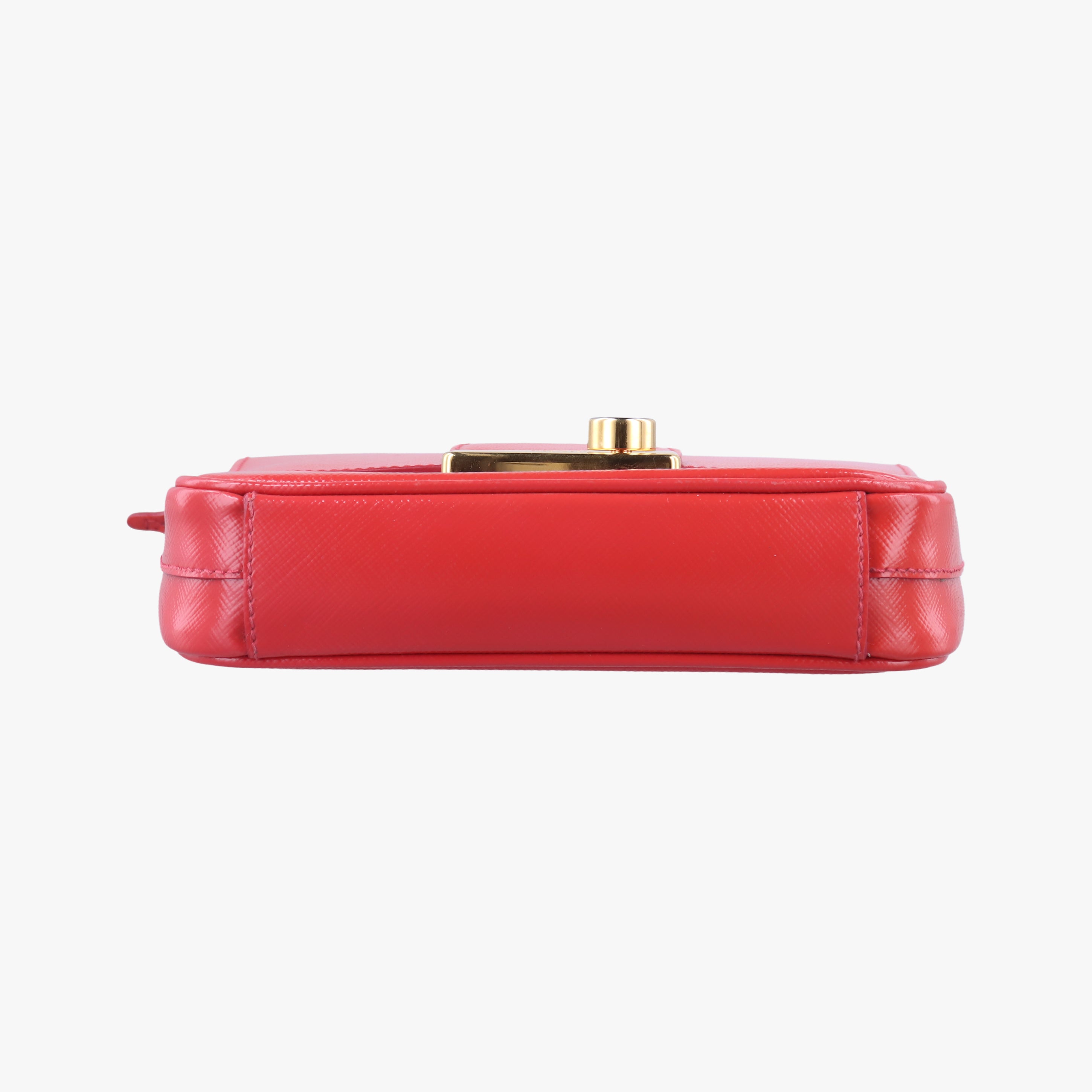 Secondhand Prada lock　Fuoco　Sound Top Handle Red SAFFIANO Leather BT0963 shoulderbag | stylenewstar