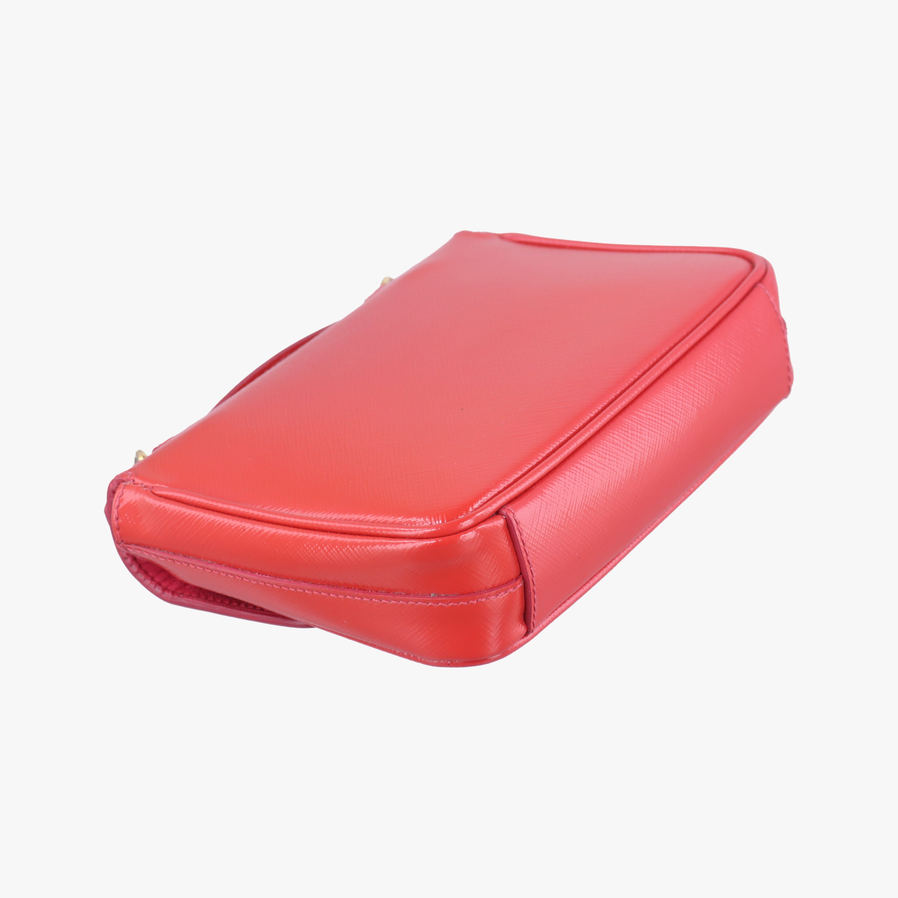 Secondhand Prada lock　Fuoco　Sound Top Handle Red SAFFIANO Leather BT0963 shoulderbag | stylenewstar