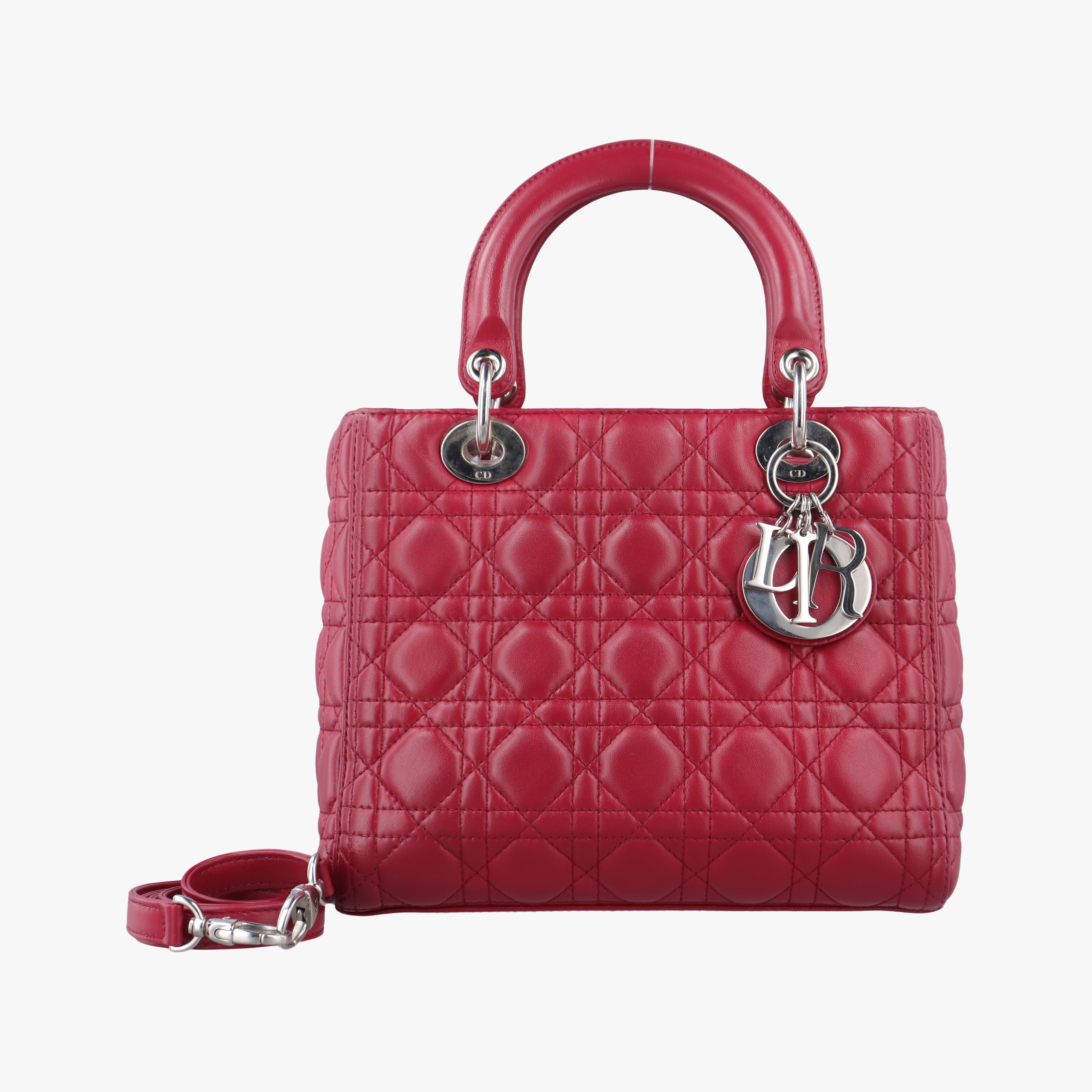 Pre-owned Christian Dior Lady Dior Rose lambskin  shoulderbag | stylenewstar