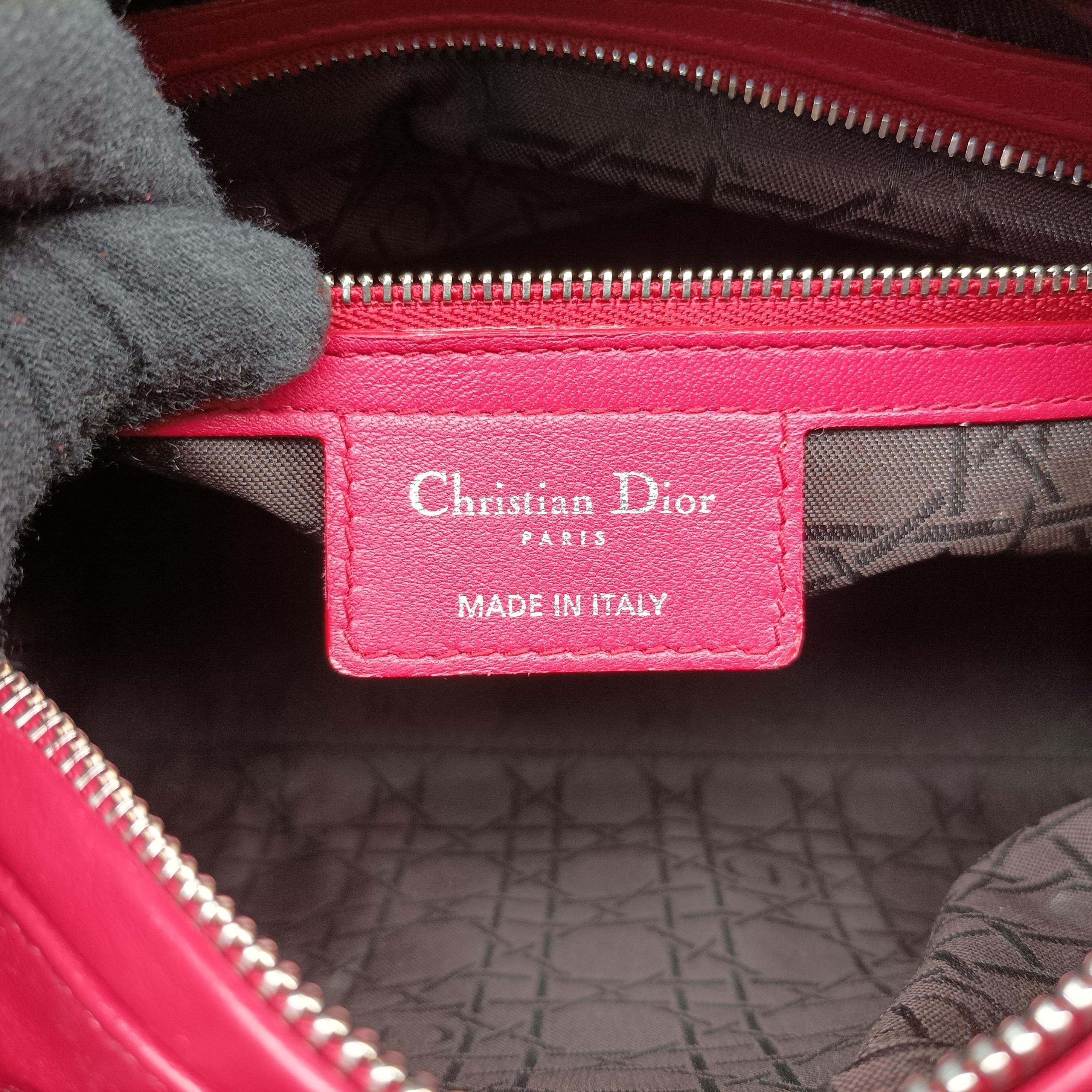Pre-owned Christian Dior Lady Dior Rose lambskin  shoulderbag | stylenewstar