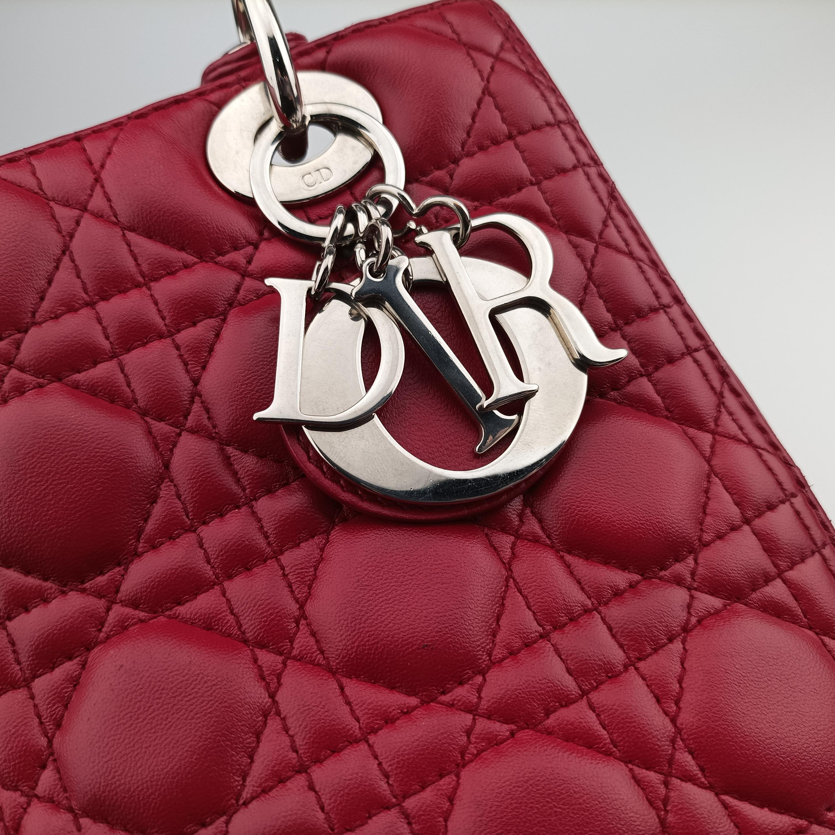 Pre-owned Christian Dior Lady Dior Rose lambskin  shoulderbag | stylenewstar