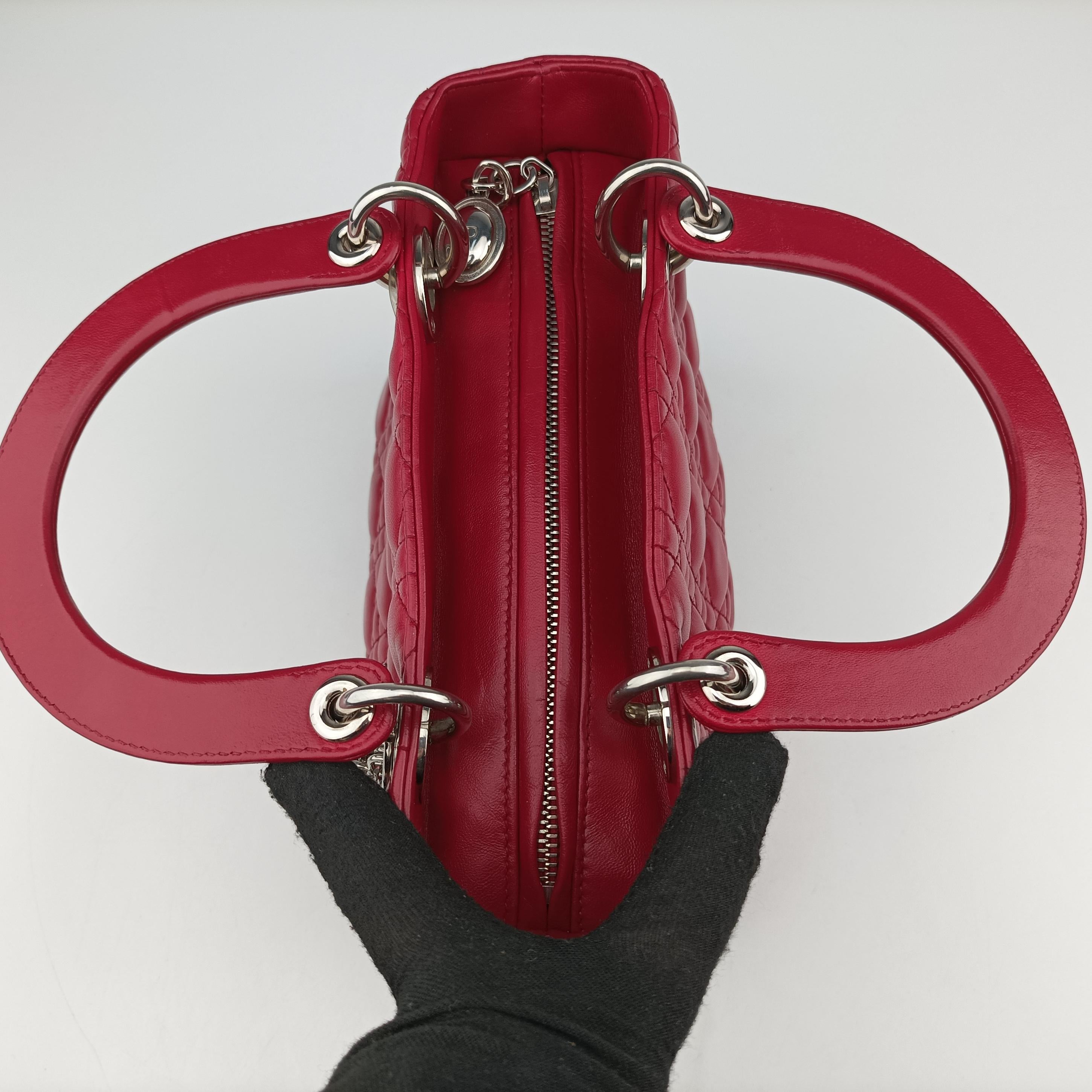 Pre-owned Christian Dior Lady Dior Rose lambskin  shoulderbag | stylenewstar