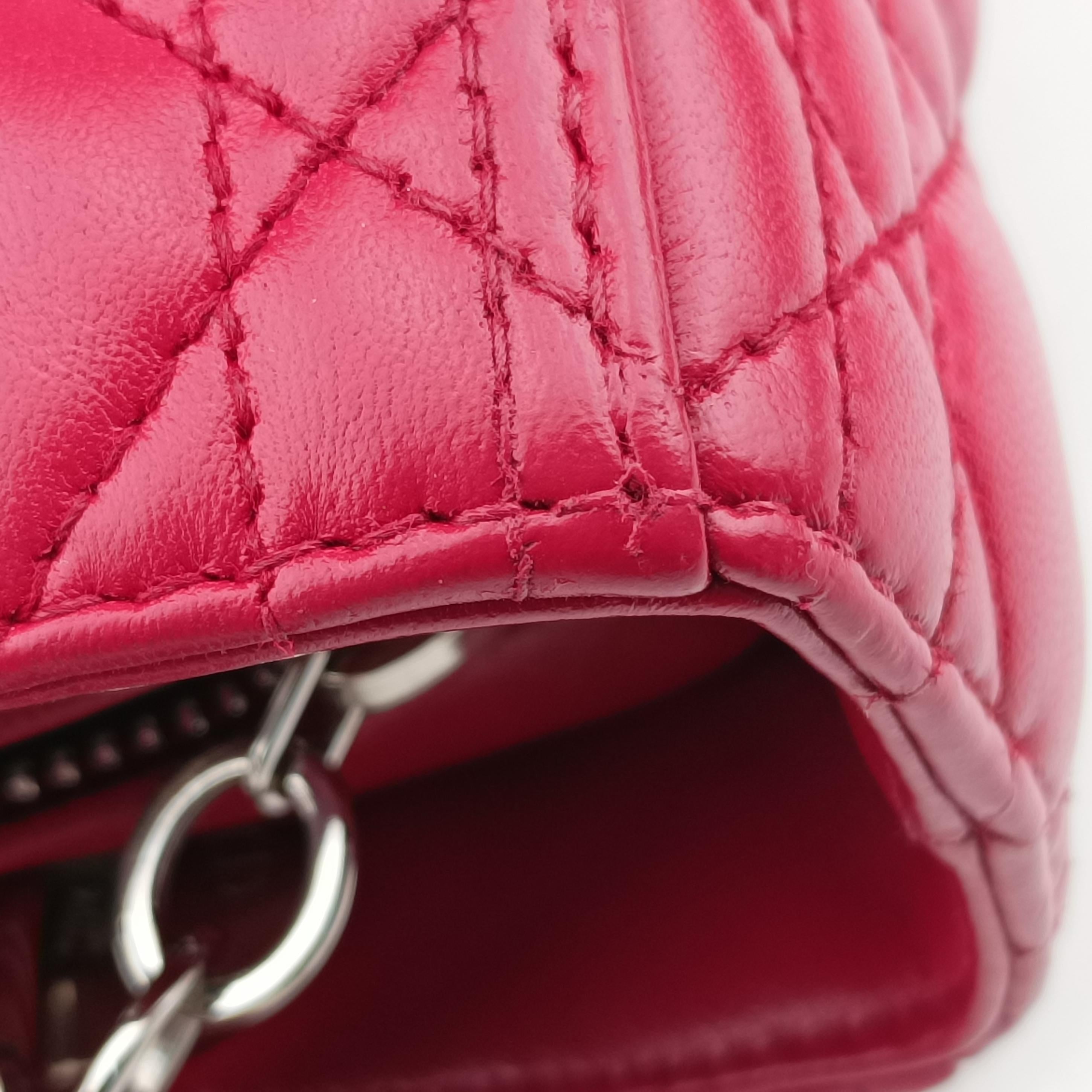 Pre-owned Christian Dior Lady Dior Rose lambskin  shoulderbag | stylenewstar