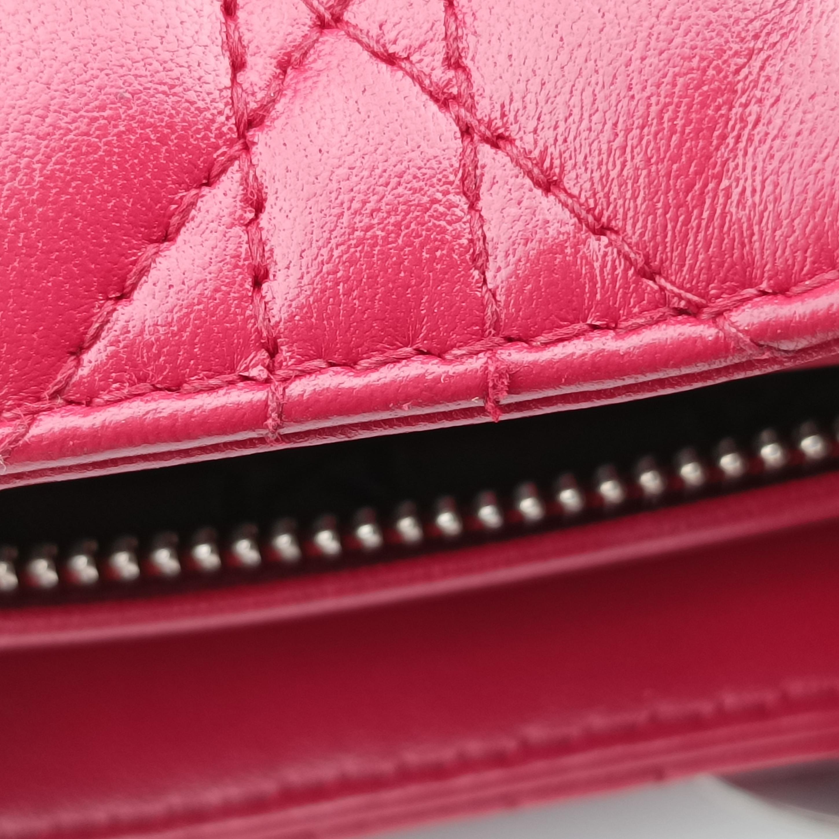 Pre-owned Christian Dior Lady Dior Rose lambskin  shoulderbag | stylenewstar