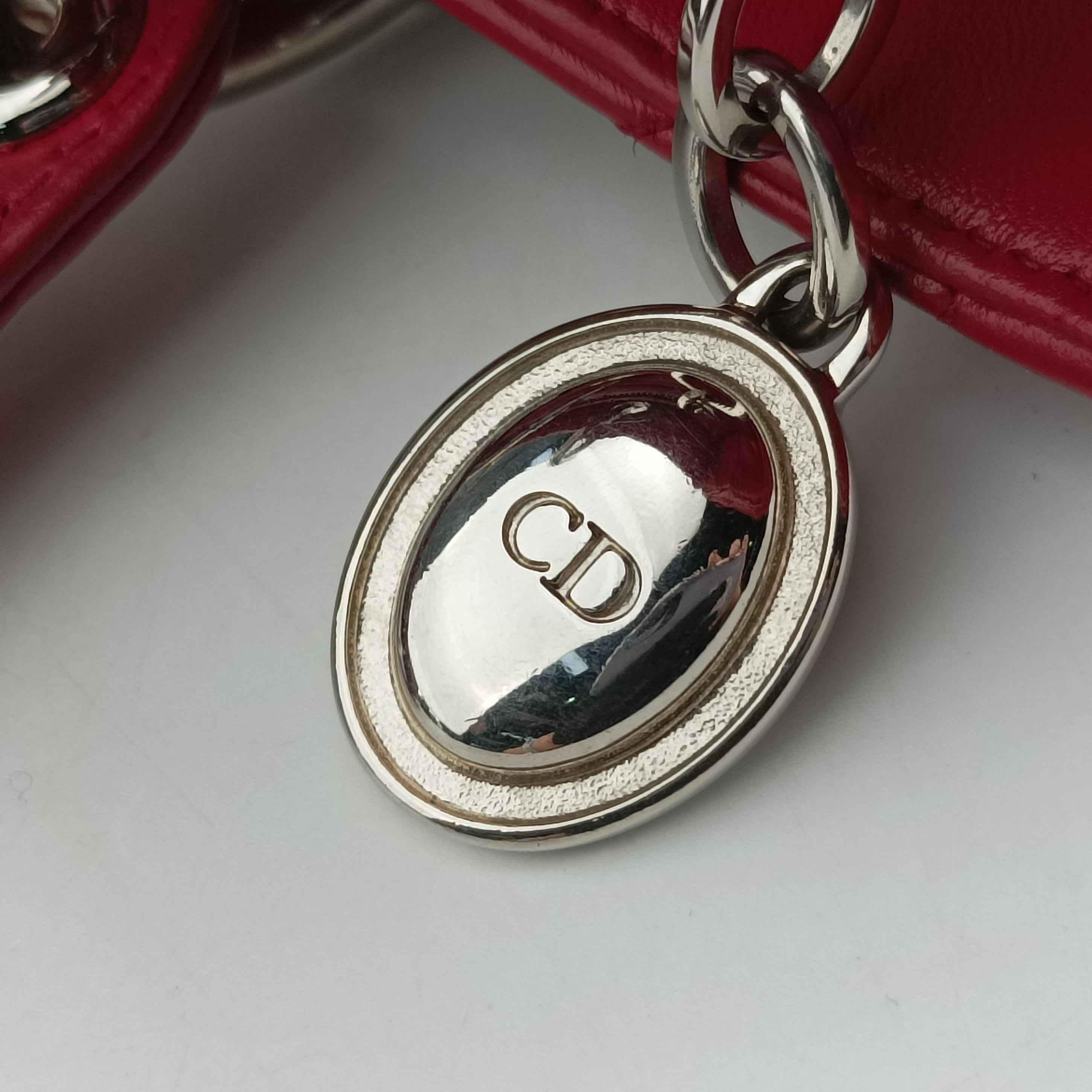Pre-owned Christian Dior Lady Dior Rose lambskin  shoulderbag | stylenewstar