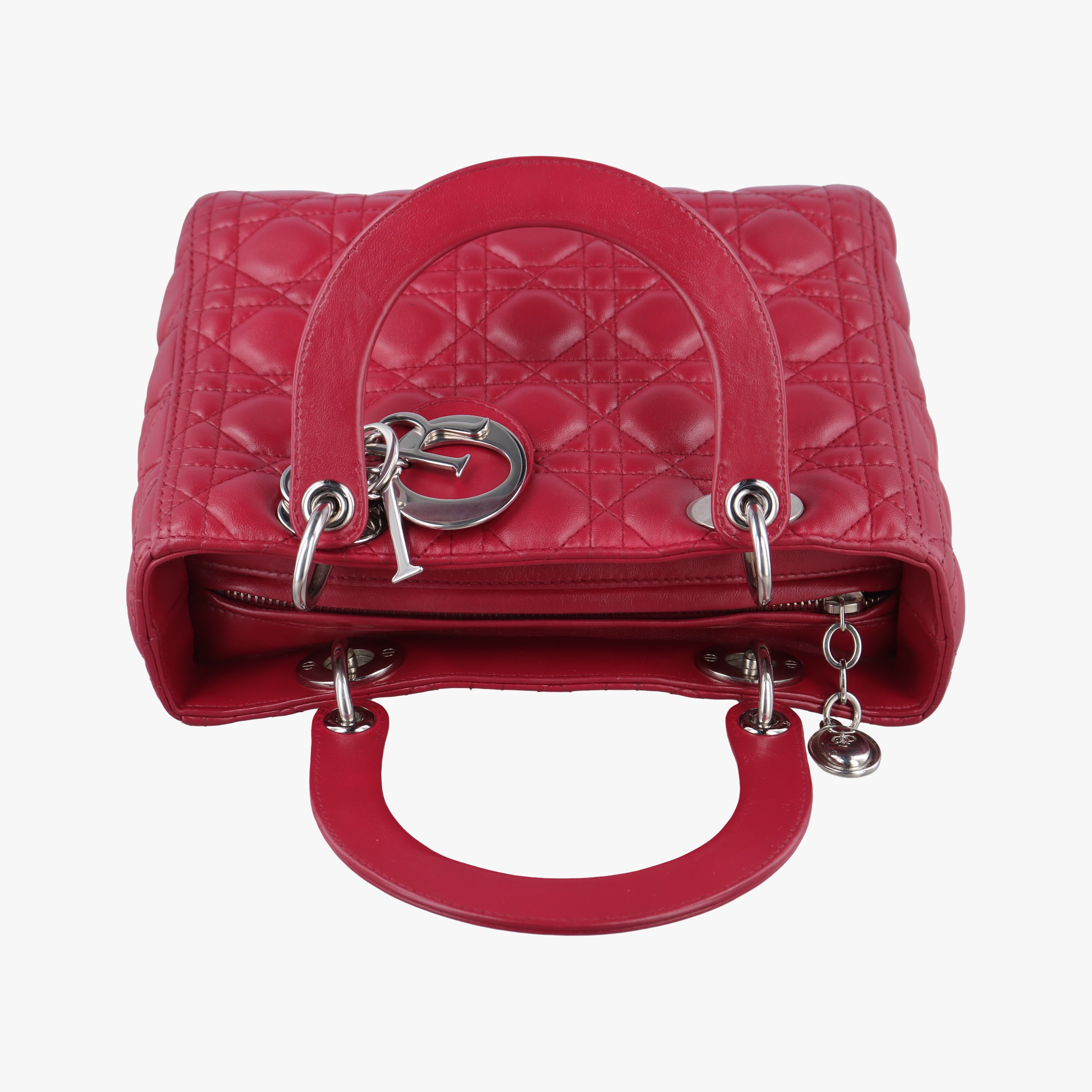 Pre-owned Christian Dior Lady Dior Rose lambskin  shoulderbag | stylenewstar