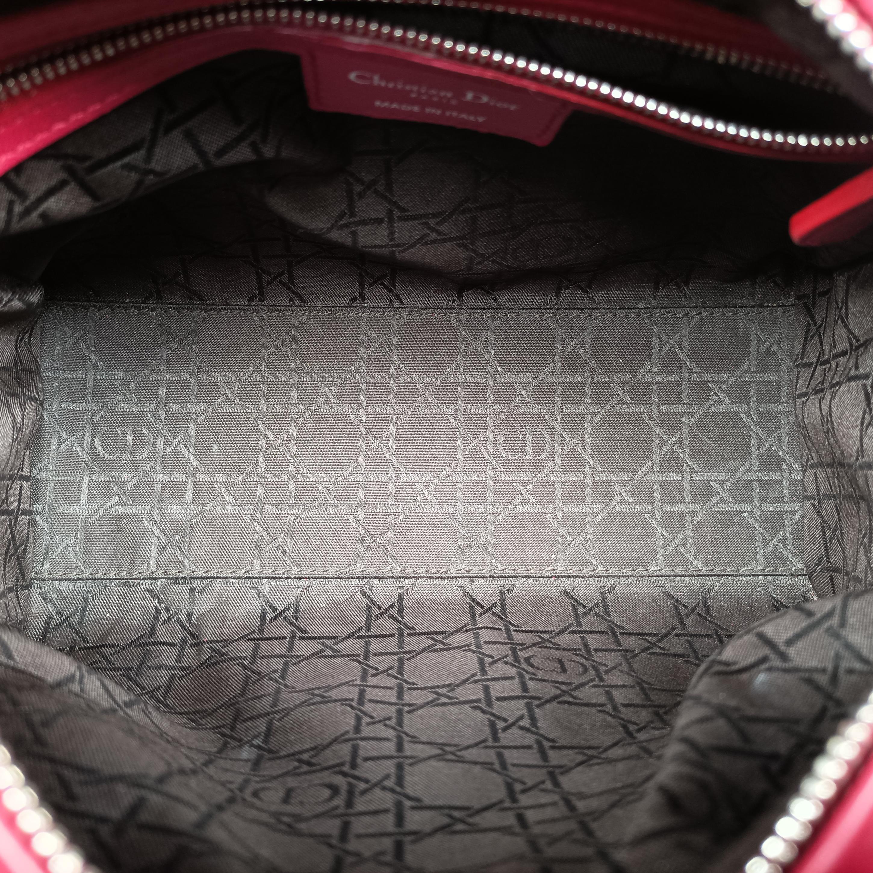 Pre-owned Christian Dior Lady Dior Rose lambskin  shoulderbag | stylenewstar