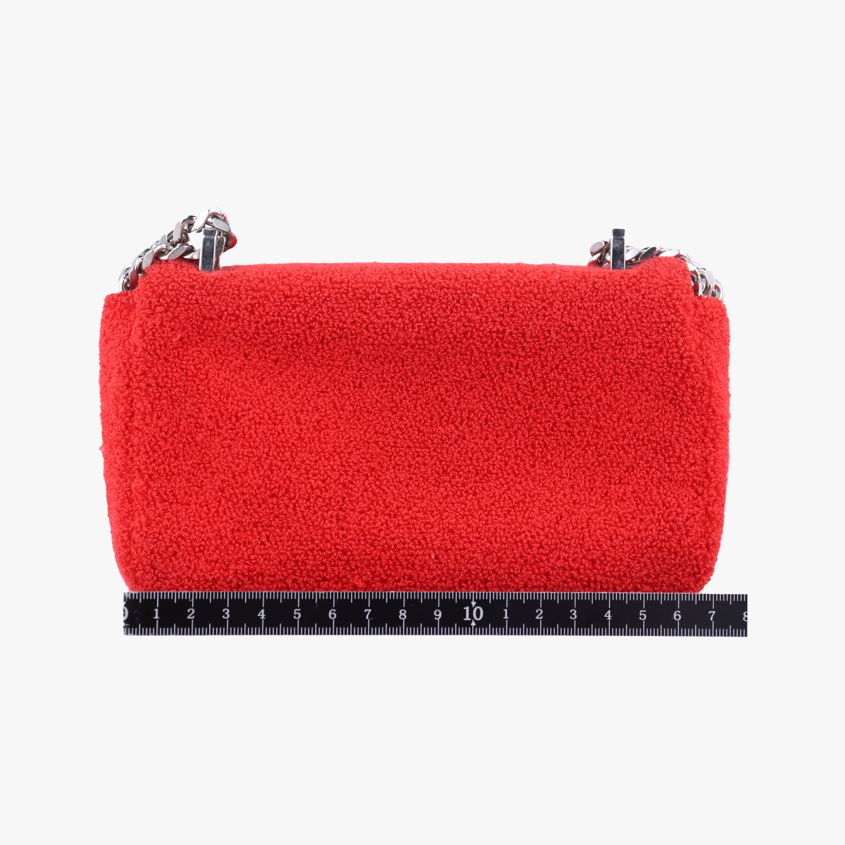 Pre-owned Burberry Lola Red×White  Pile Towel  shoulderbag | stylenewstar
