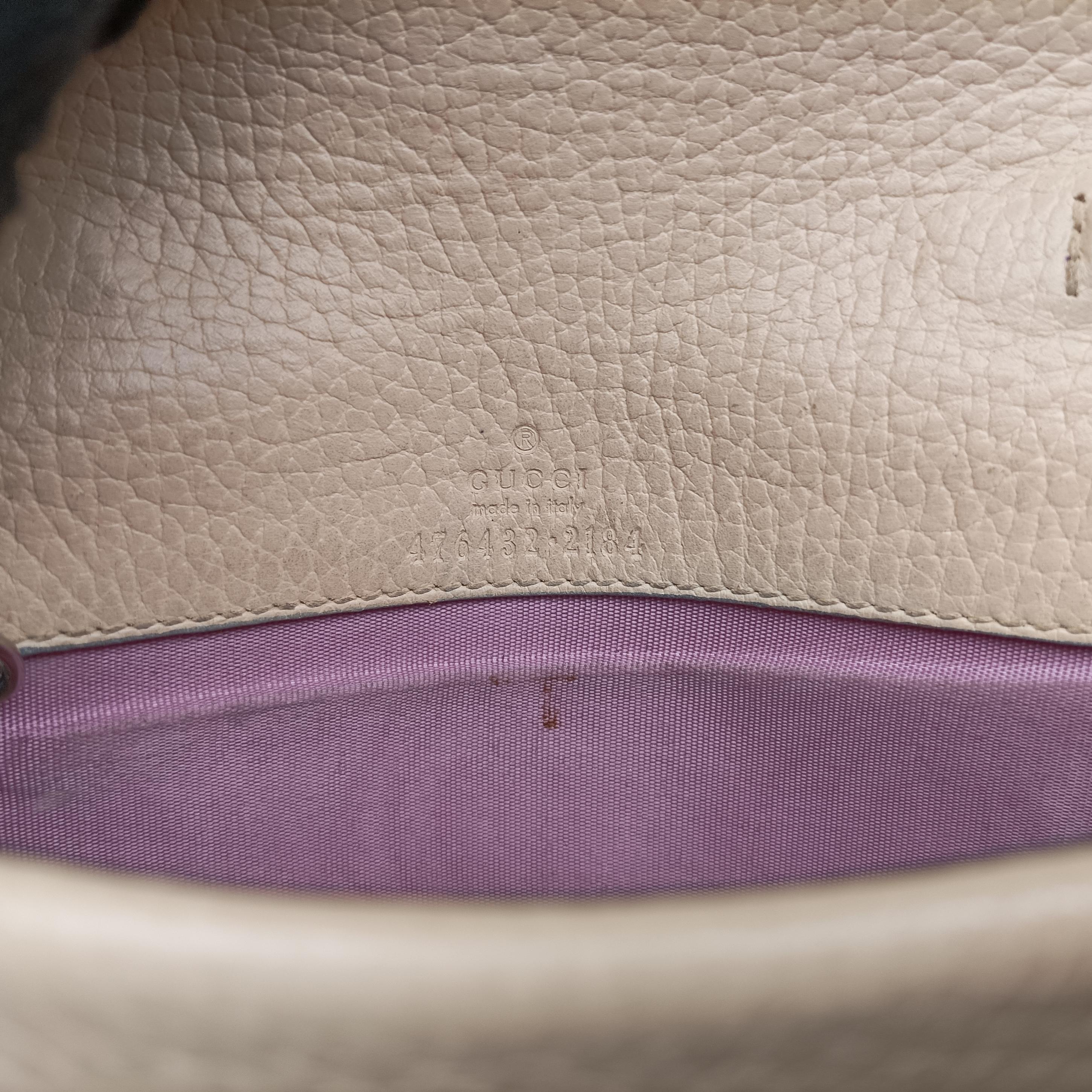Pre-owned Gucci Dionysus White Leather 476432 shoulderbag | stylenewstar