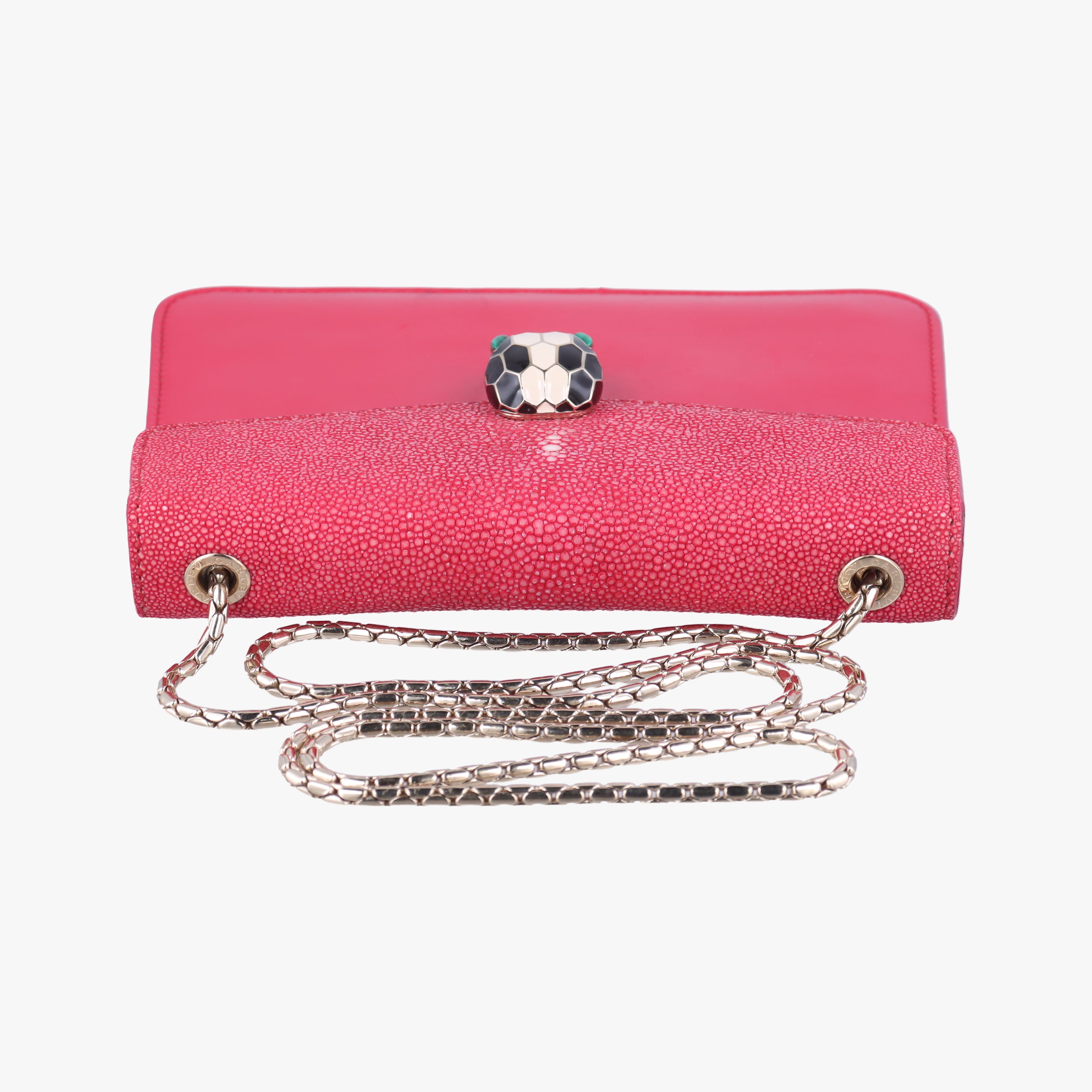 Pre-owned Bvlgari Serpenti Rose Galuchat Skin×Leather  shoulderbag | stylenewstar