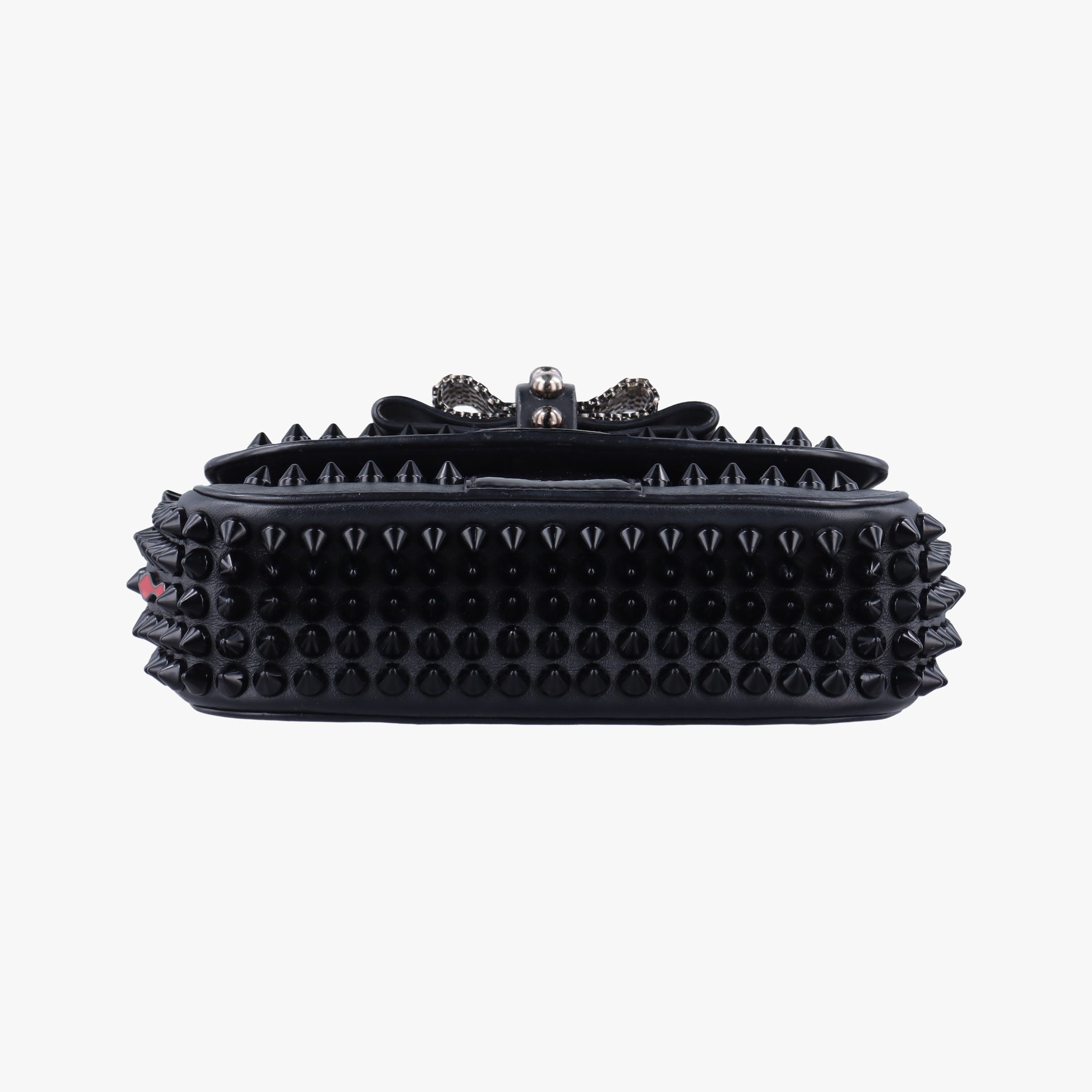 Secondhand Christian Louboutin Sweet Charity Scarabe Spike Black Leather  shoulderbag | stylenewstar